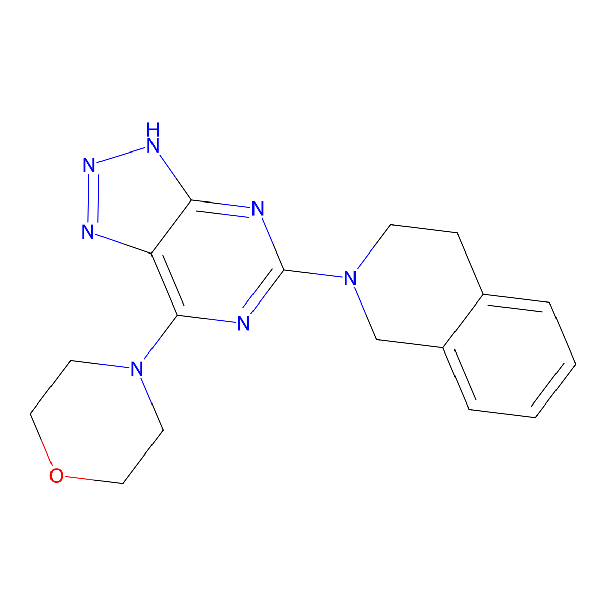 2-[7-(morpholin-4-yl)-3H-[1,2,3]triazolo[4,5-d]pyrimidin-5-yl]-1,2,3,4-tetrahydroisoquinoline molecular structure, CAS 1334373-90-8