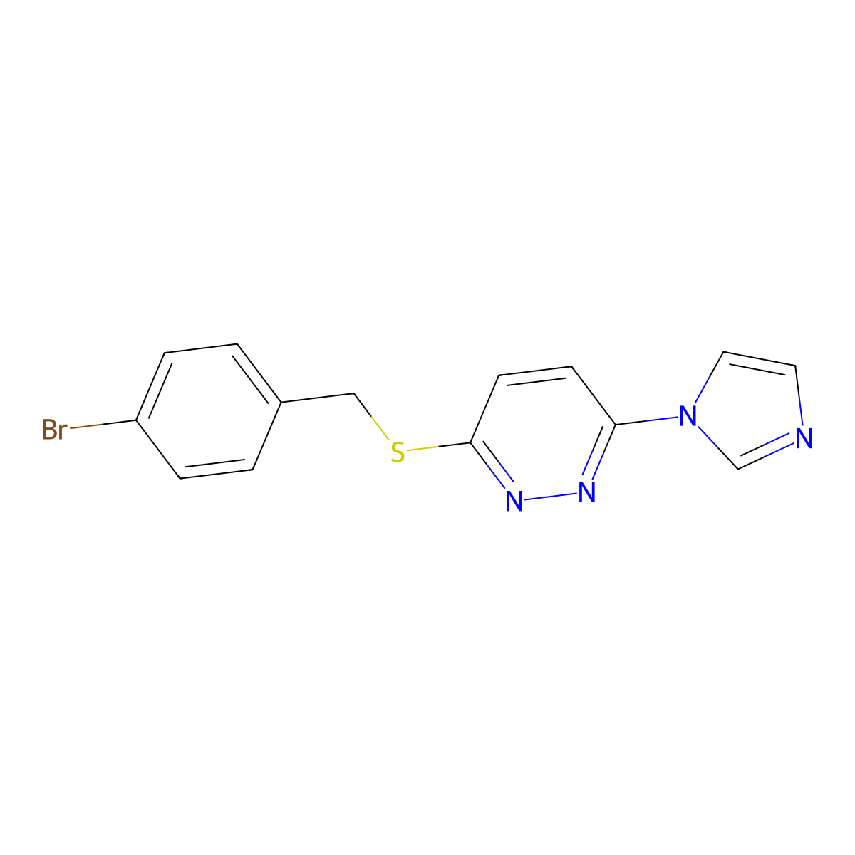 3-((4-bromobenzyl)thio)-6-(1H-imidazol-1-yl)pyridazine molecular structure, CAS 1334373-91-9