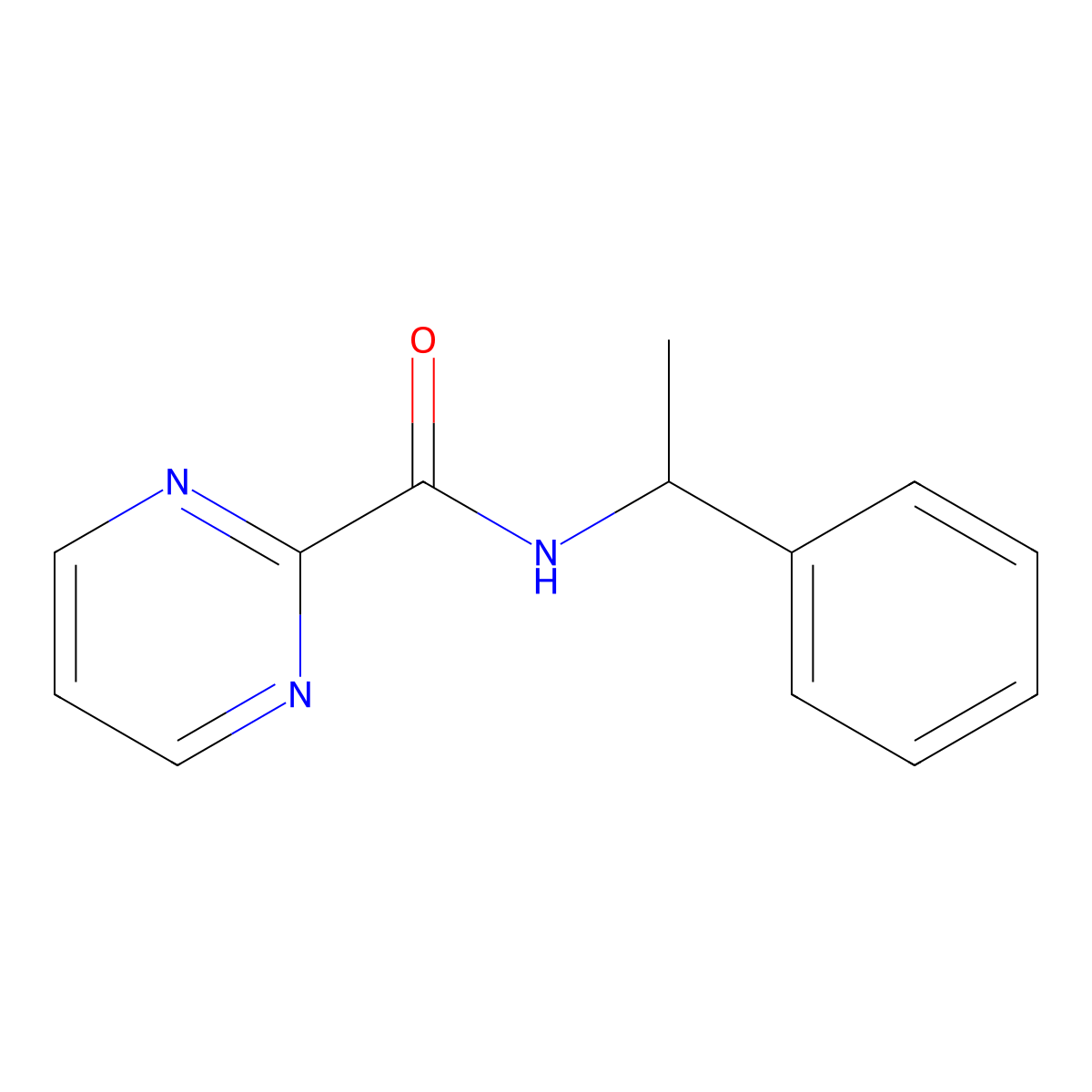 N-(1-phenylethyl)pyrimidine-2-carboxamide molecular structure, CAS 1334373-92-0
