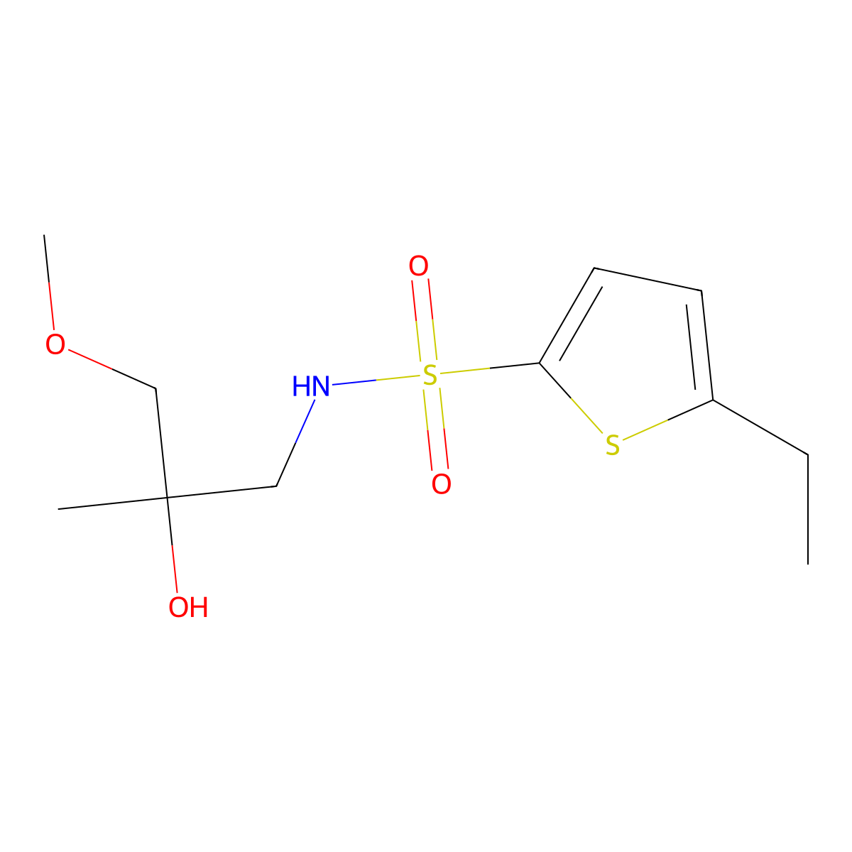 5-ethyl-N-(2-hydroxy-3-methoxy-2-methylpropyl)thiophene-2-sulfonamide molecular structure, CAS 1334373-93-1