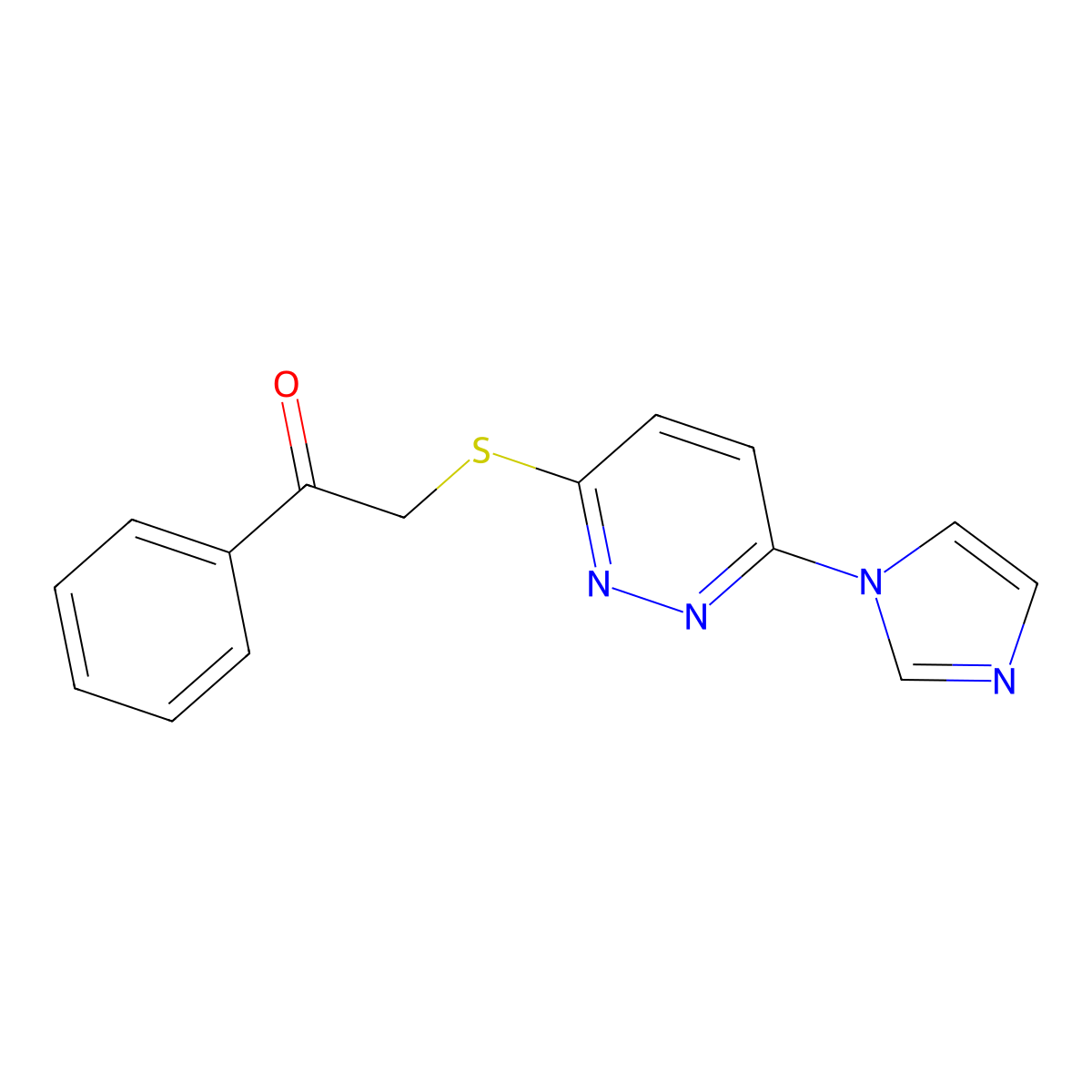 2-((6-(1H-imidazol-1-yl)pyridazin-3-yl)thio)-1-phenylethanone molecular structure, CAS 1334373-95-3