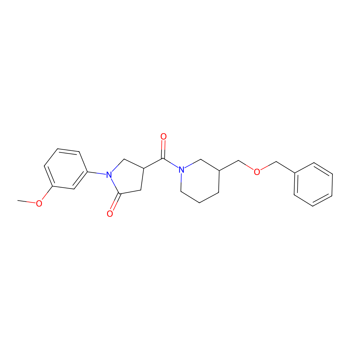 4-{3-[(Benzyloxy)methyl]piperidine-1-carbonyl}-1-(3-methoxyphenyl)pyrrolidin-2-one molecular structure, CAS 1334373-98-6