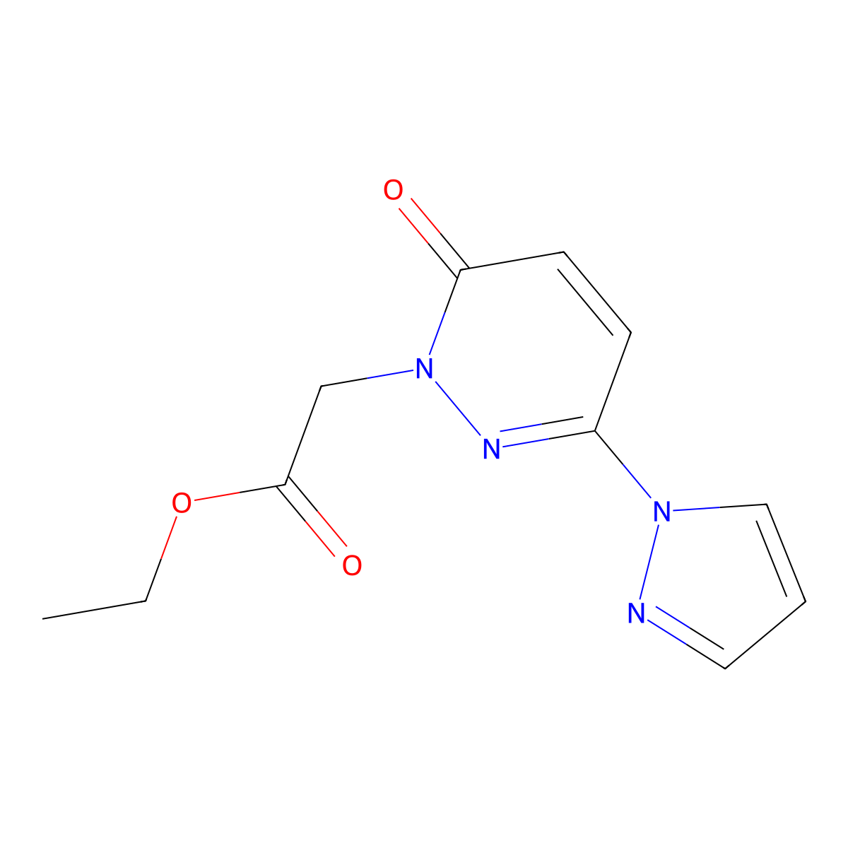 ethyl 2-(6-oxo-3-(1H-pyrazol-1-yl)pyridazin-1(6H)-yl)acetate molecular structure, CAS 1334374-05-8