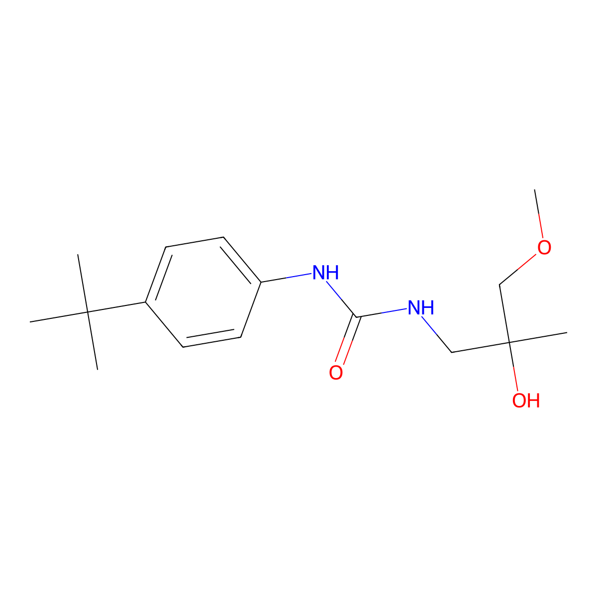 1-(4-Tert-butylphenyl)-3-(2-hydroxy-3-methoxy-2-methylpropyl)urea molecular structure, CAS 1334374-08-1