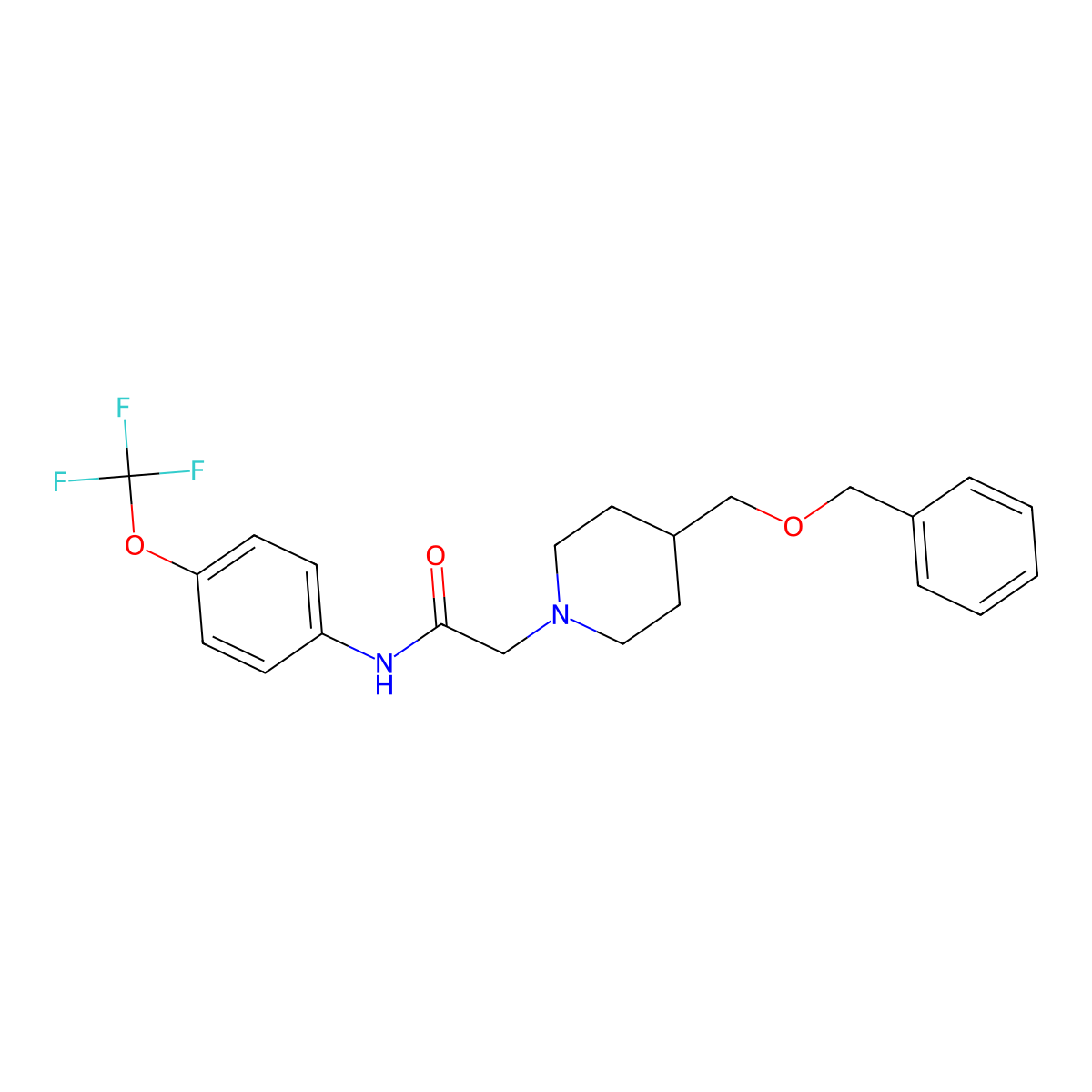 2-(4-((benzyloxy)methyl)piperidin-1-yl)-N-(4-(trifluoromethoxy)phenyl)acetamide molecular structure, CAS 1334374-12-7