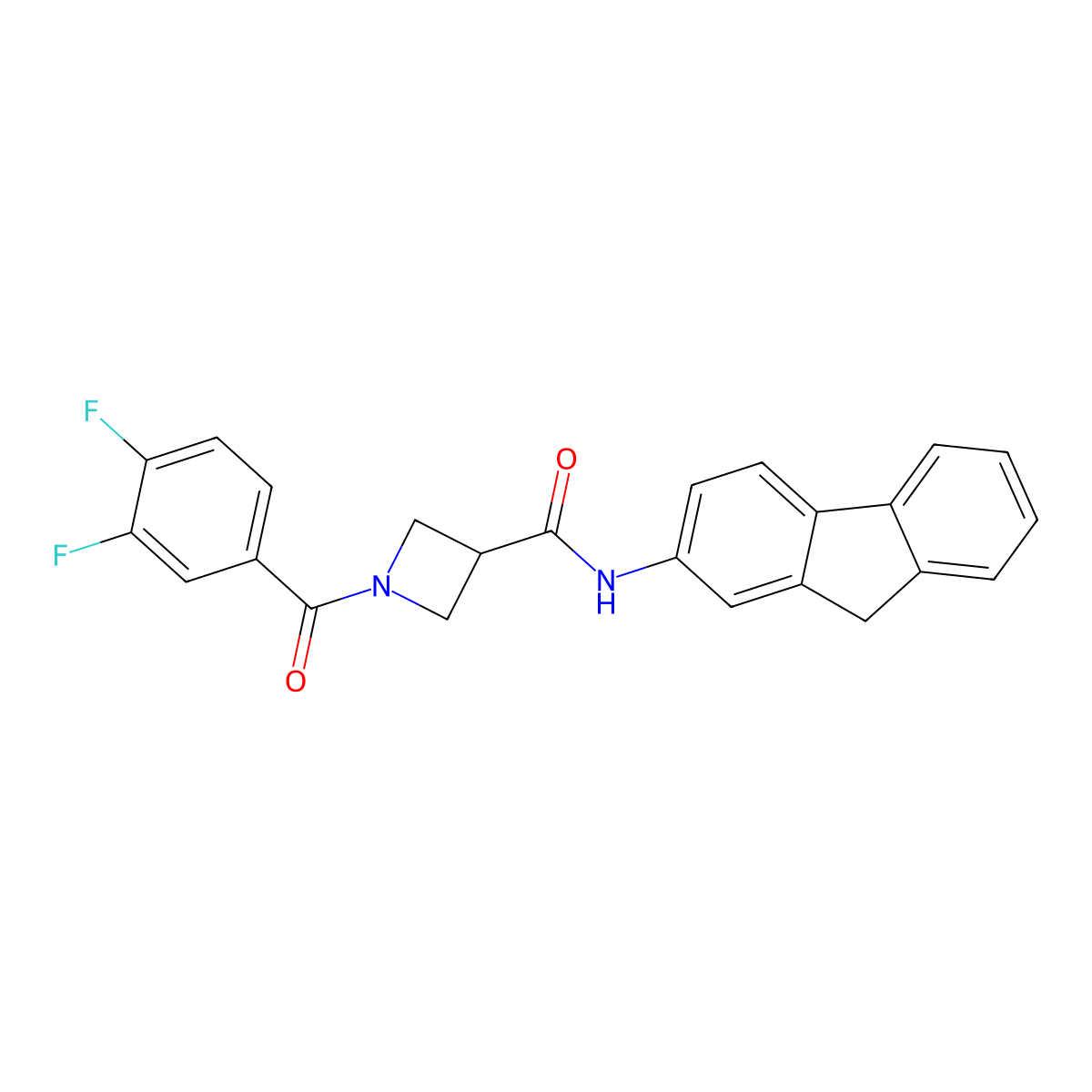 1-(3,4-difluorobenzoyl)-N-(9H-fluoren-2-yl)azetidine-3-carboxamide molecular structure, CAS 1334374-14-9