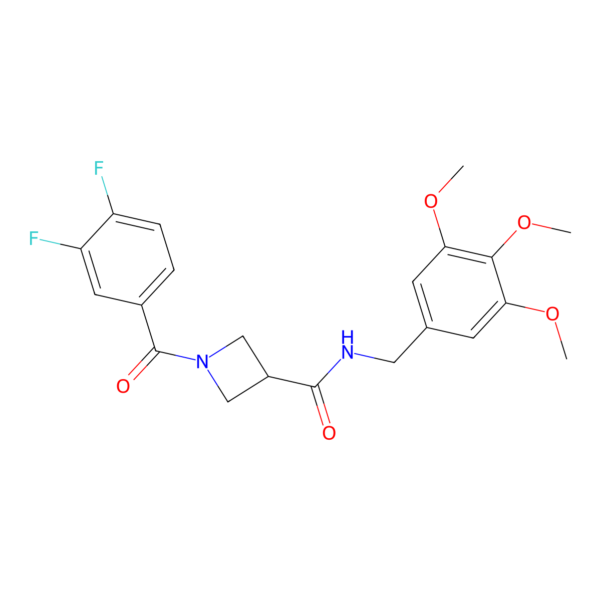 1-(3,4-difluorobenzoyl)-N-[(3,4,5-trimethoxyphenyl)methyl]azetidine-3-carboxamide molecular structure, CAS 1334374-27-4