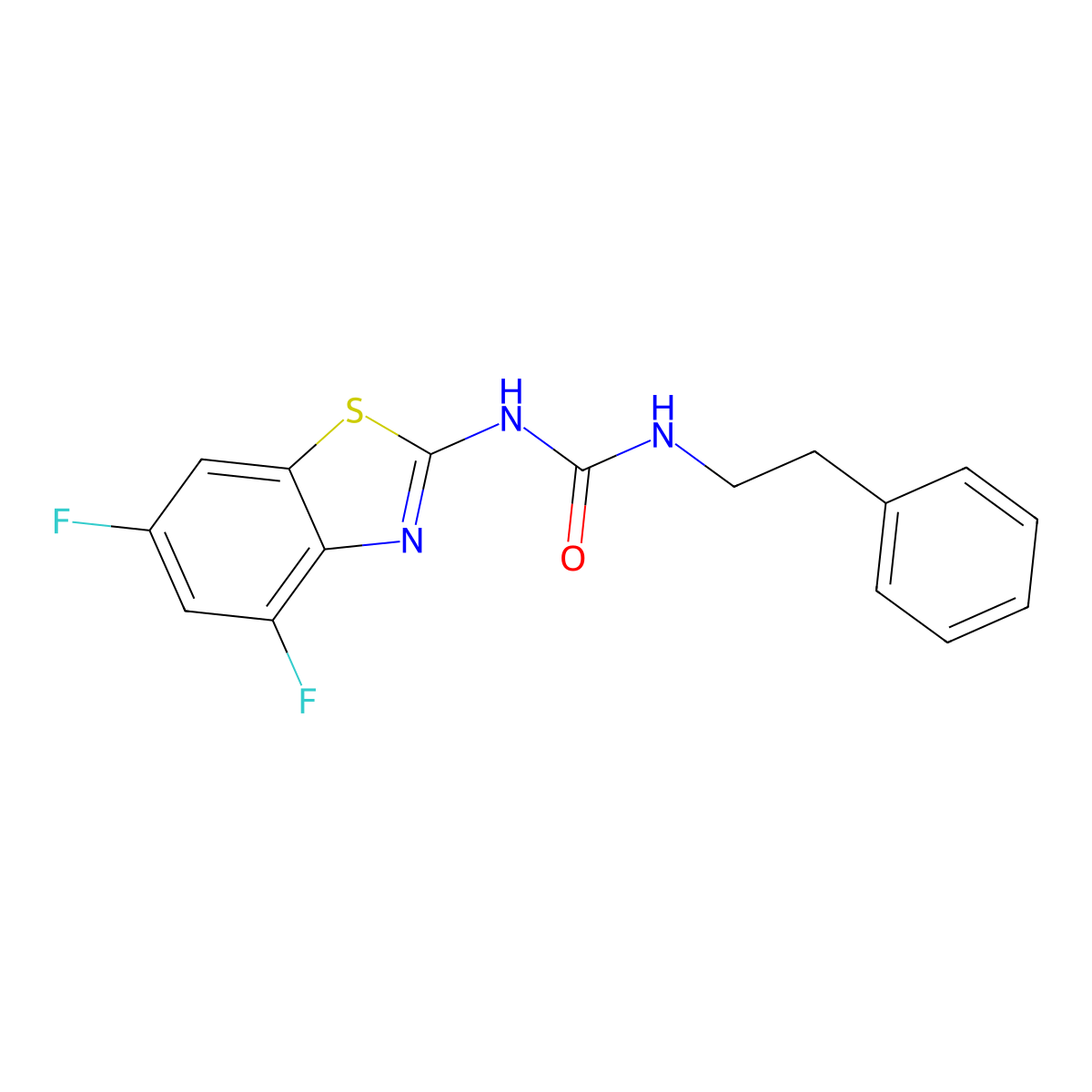 1-(4,6-Difluorobenzo[d]thiazol-2-yl)-3-phenethylurea molecular structure, CAS 1334374-28-5