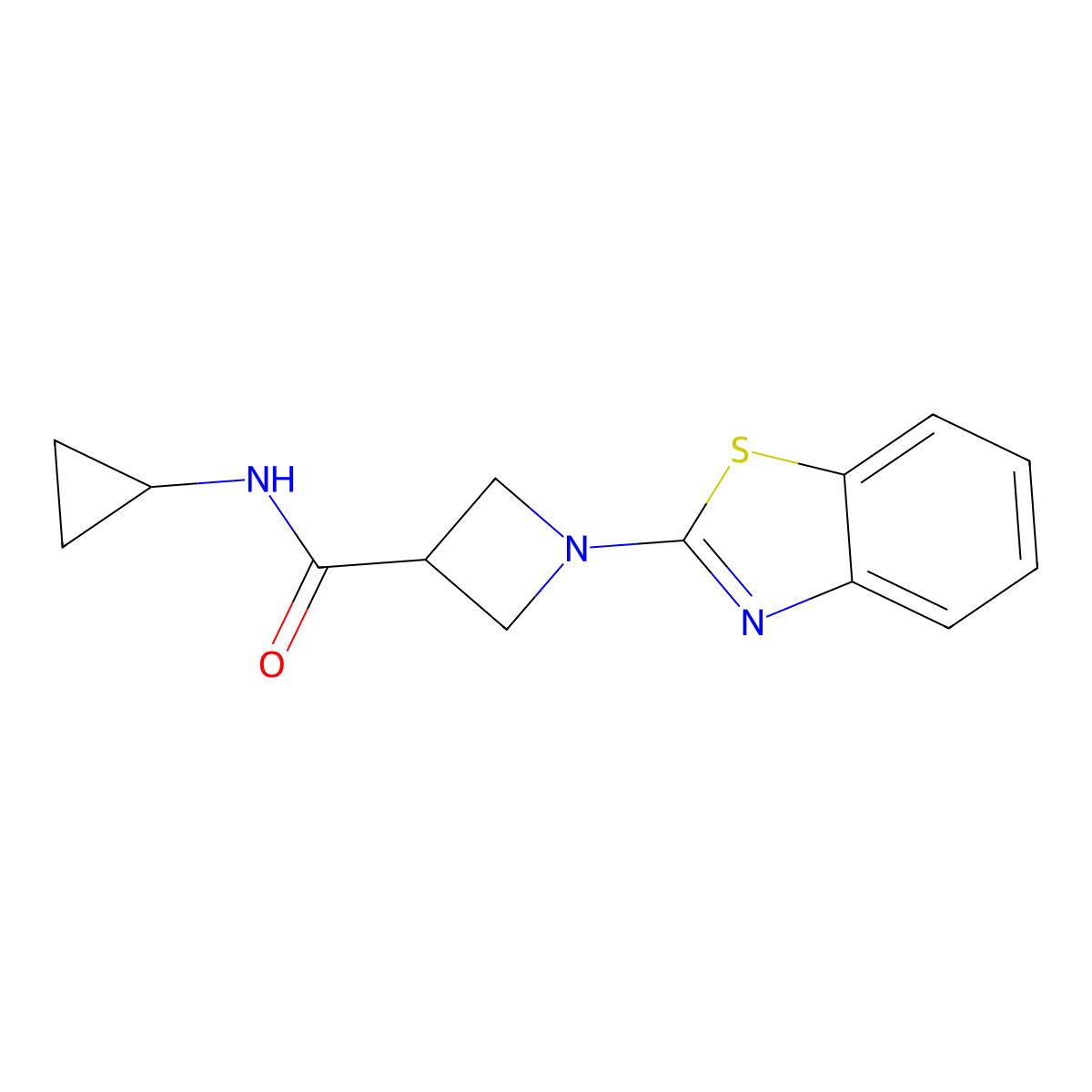 1-(benzo[d]thiazol-2-yl)-N-cyclopropylazetidine-3-carboxamide molecular structure, CAS 1334374-32-1