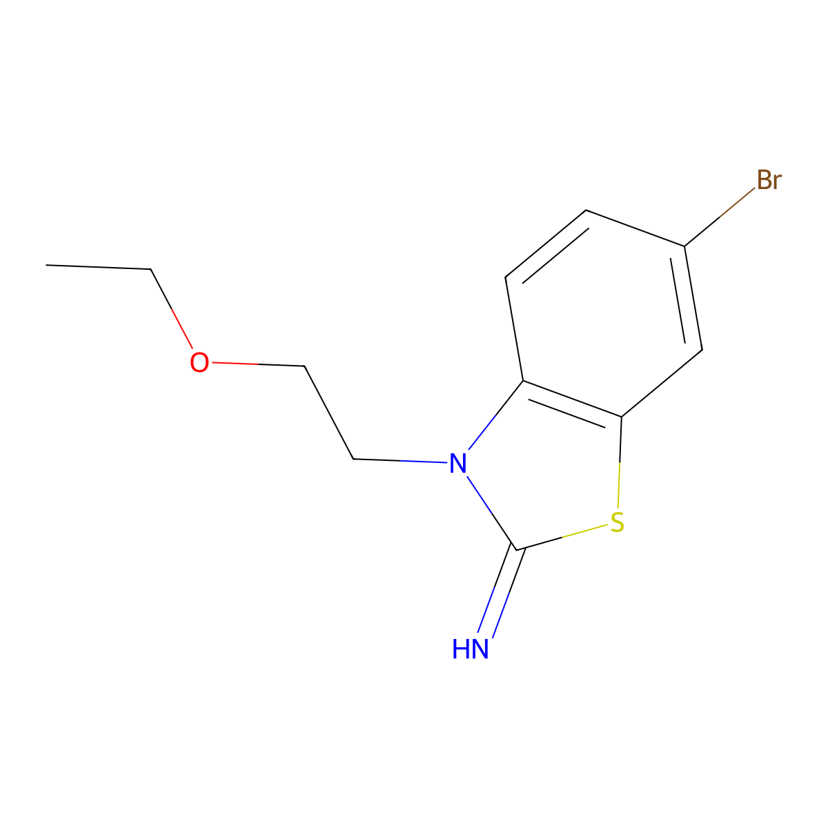 6-bromo-3-(2-ethoxyethyl)benzo[d]thiazol-2(3H)-imine molecular structure, CAS 1334374-40-1