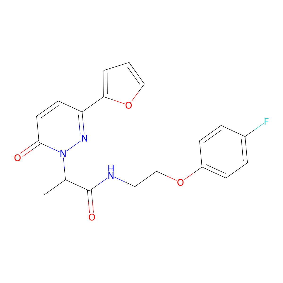 N-(2-(4-fluorophenoxy)ethyl)-2-(3-(furan-2-yl)-6-oxopyridazin-1(6H)-yl)propanamide molecular structure, CAS 1334374-46-7