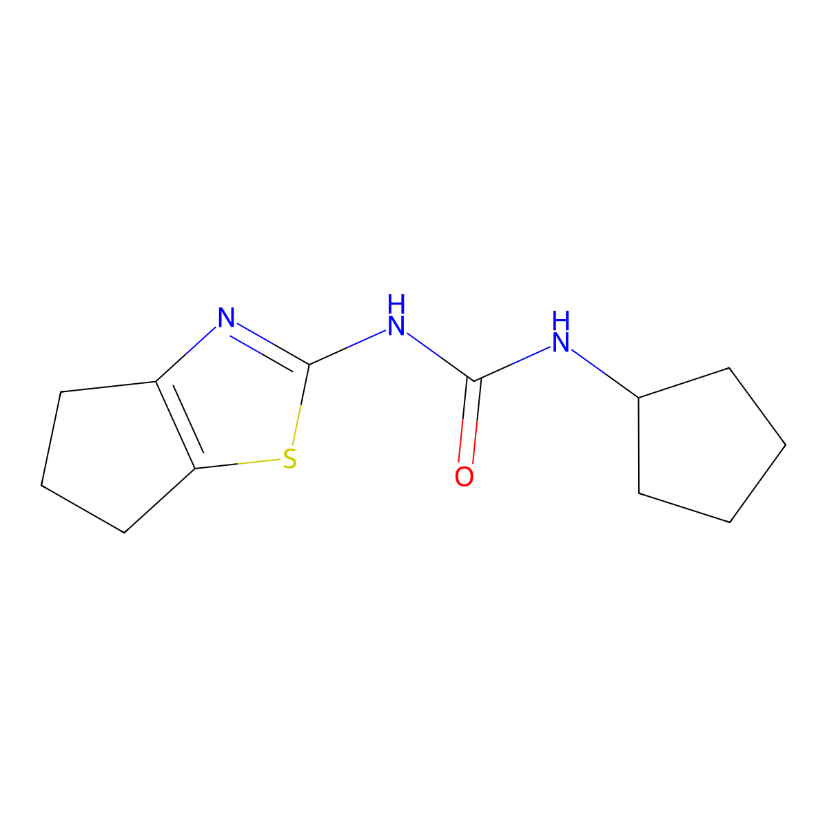 1-cyclopentyl-3-(5,6-dihydro-4H-cyclopenta[d]thiazol-2-yl)urea molecular structure, CAS 1334374-52-5
