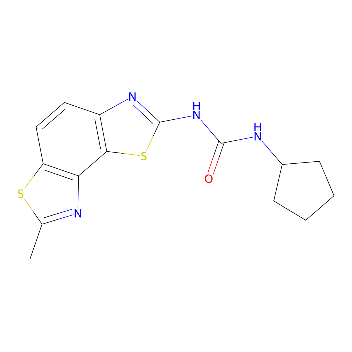1-Cyclopentyl-3-(7-methylbenzo[1,2-d:3,4-d']bis(thiazole)-2-yl)urea molecular structure, CAS 1334374-59-2