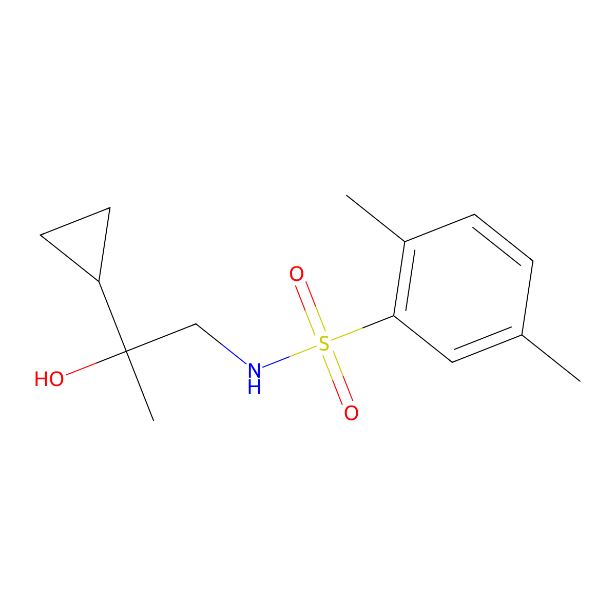 N-(2-cyclopropyl-2-hydroxypropyl)-2,5-dimethylbenzenesulfonamide molecular structure, CAS 1334374-82-1