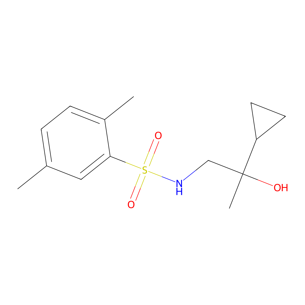 N-(2-cyclopropyl-2-hydroxypropyl)-2,5-dimethylbenzenesulfonamide molecular structure, CAS 1334374-82-1