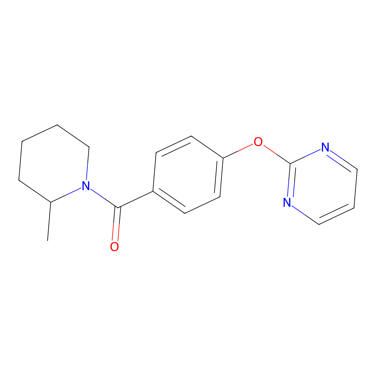2-[4-(2-Methylpiperidine-1-carbonyl)phenoxy]pyrimidine molecular structure, CAS 1334374-83-2