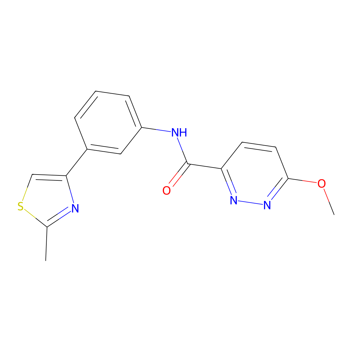 6-methoxy-N-[3-(2-methyl-1,3-thiazol-4-yl)phenyl]pyridazine-3-carboxamide molecular structure, CAS 1334374-85-4