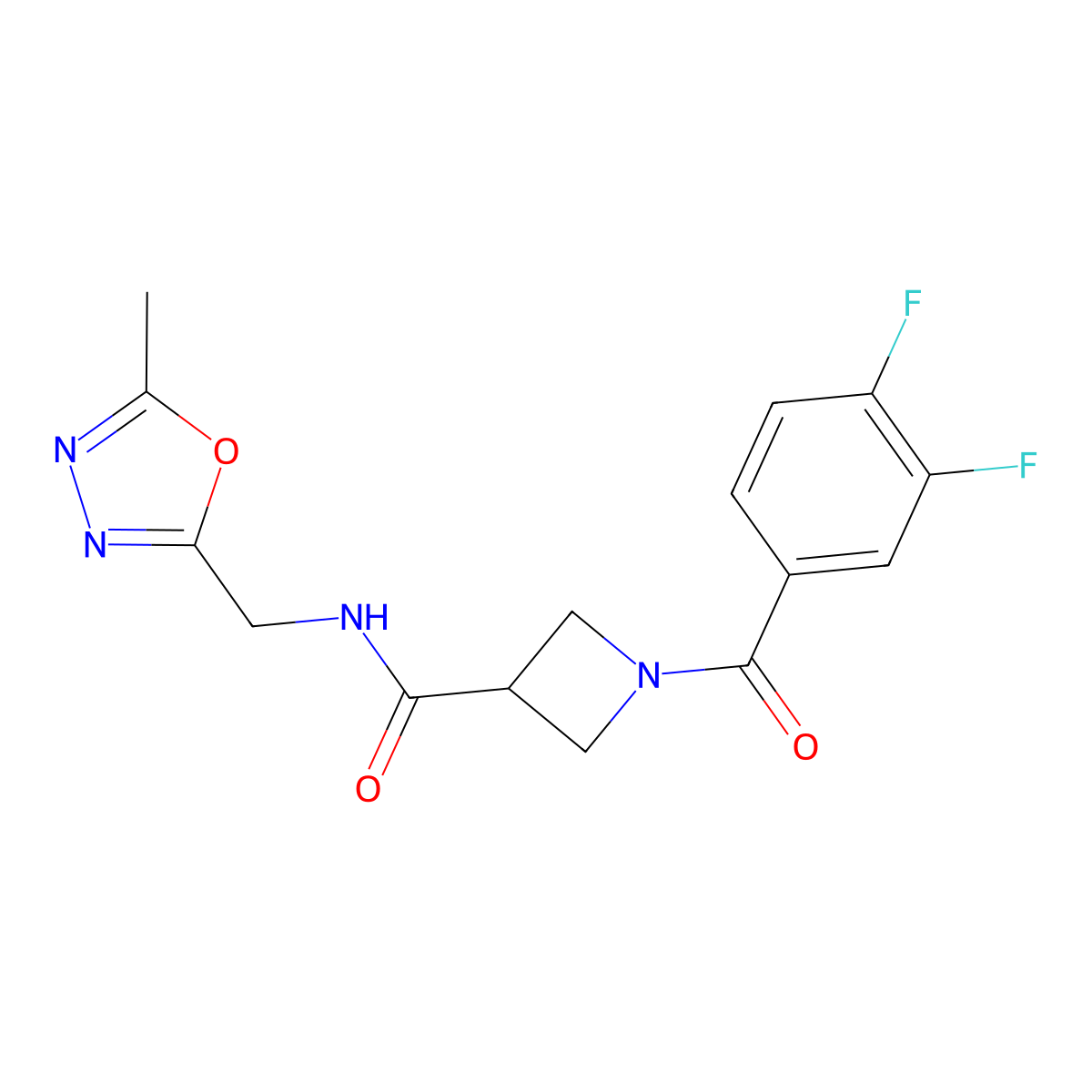 1-(3,4-difluorobenzoyl)-N-[(5-methyl-1,3,4-oxadiazol-2-yl)methyl]azetidine-3-carboxamide molecular structure, CAS 1334374-94-5