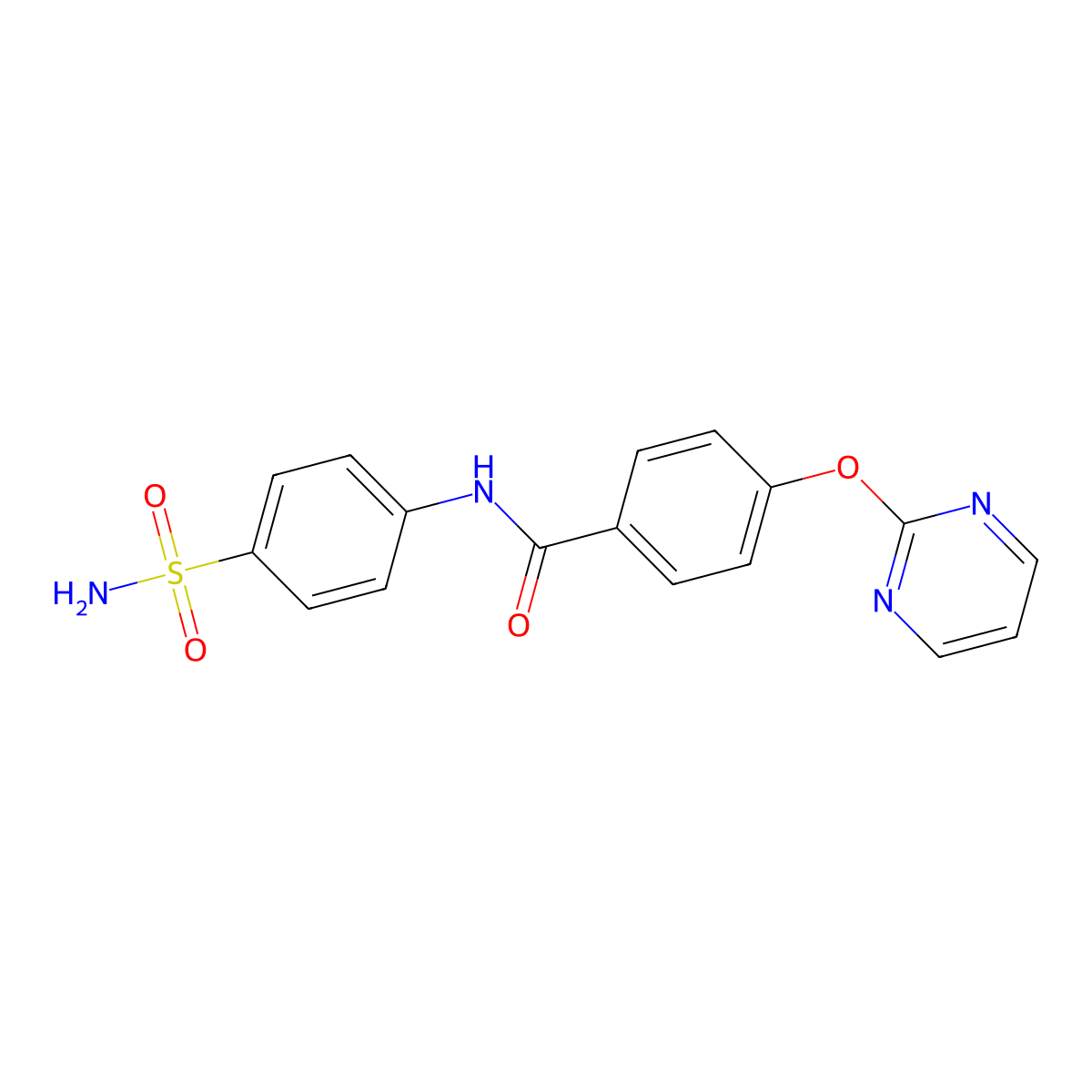 4-(pyrimidin-2-yloxy)-N-(4-sulfamoylphenyl)benzamide molecular structure, CAS 1334375-00-6