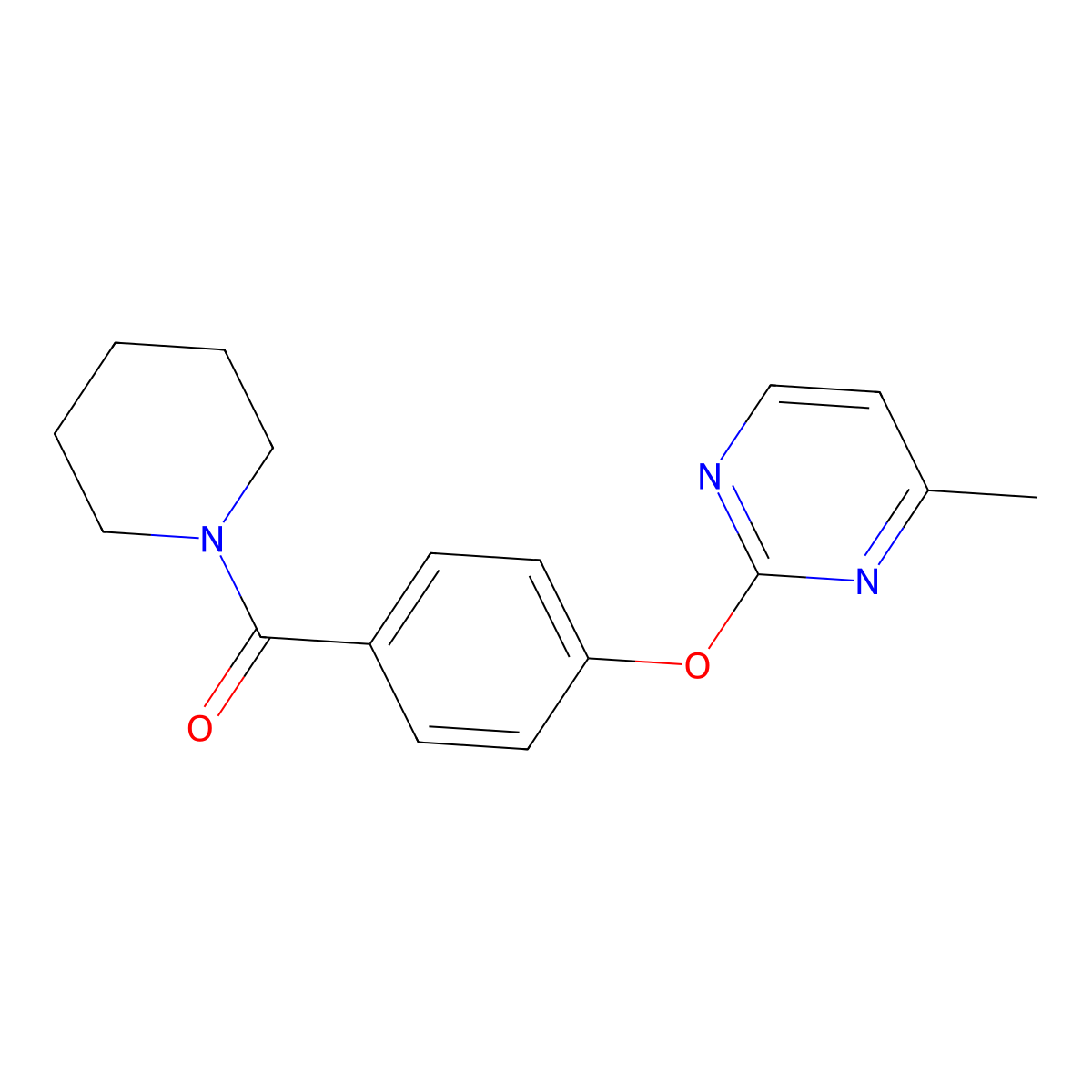 (4-((4-Methylpyrimidin-2-yl)oxy)phenyl)(piperidin-1-yl)methanone molecular structure, CAS 1334375-04-0