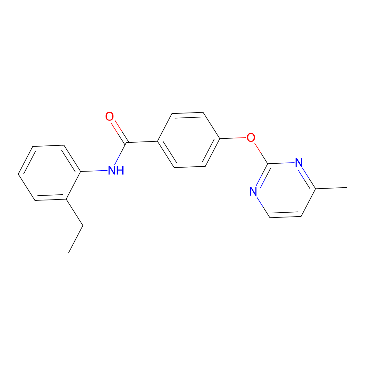 N-(2-ethylphenyl)-4-[(4-methylpyrimidin-2-yl)oxy]benzamide molecular structure, CAS 1334375-05-1