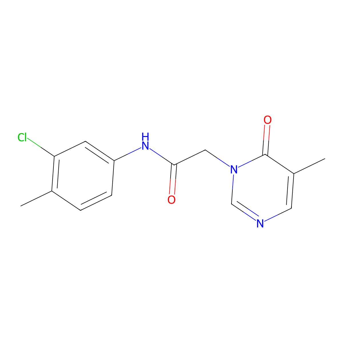 N-(3-chloro-4-methylphenyl)-2-(5-methyl-6-oxopyrimidin-1(6H)-yl)acetamide molecular structure, CAS 1334375-16-4