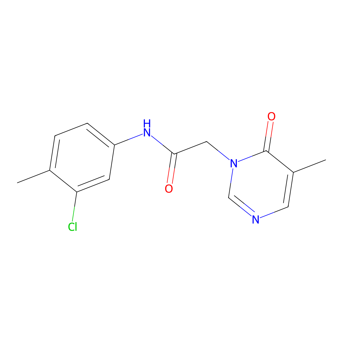 N-(3-chloro-4-methylphenyl)-2-(5-methyl-6-oxopyrimidin-1(6H)-yl)acetamide molecular structure, CAS 1334375-16-4