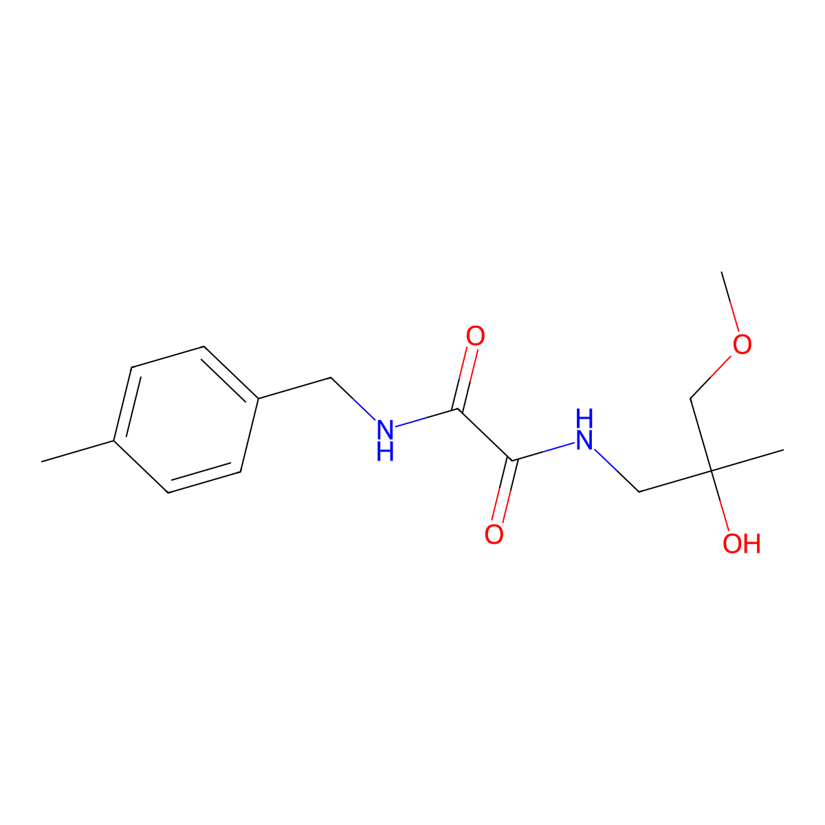 N1-(2-hydroxy-3-methoxy-2-methylpropyl)-N2-(4-methylbenzyl)oxalamide molecular structure, CAS 1334375-18-6