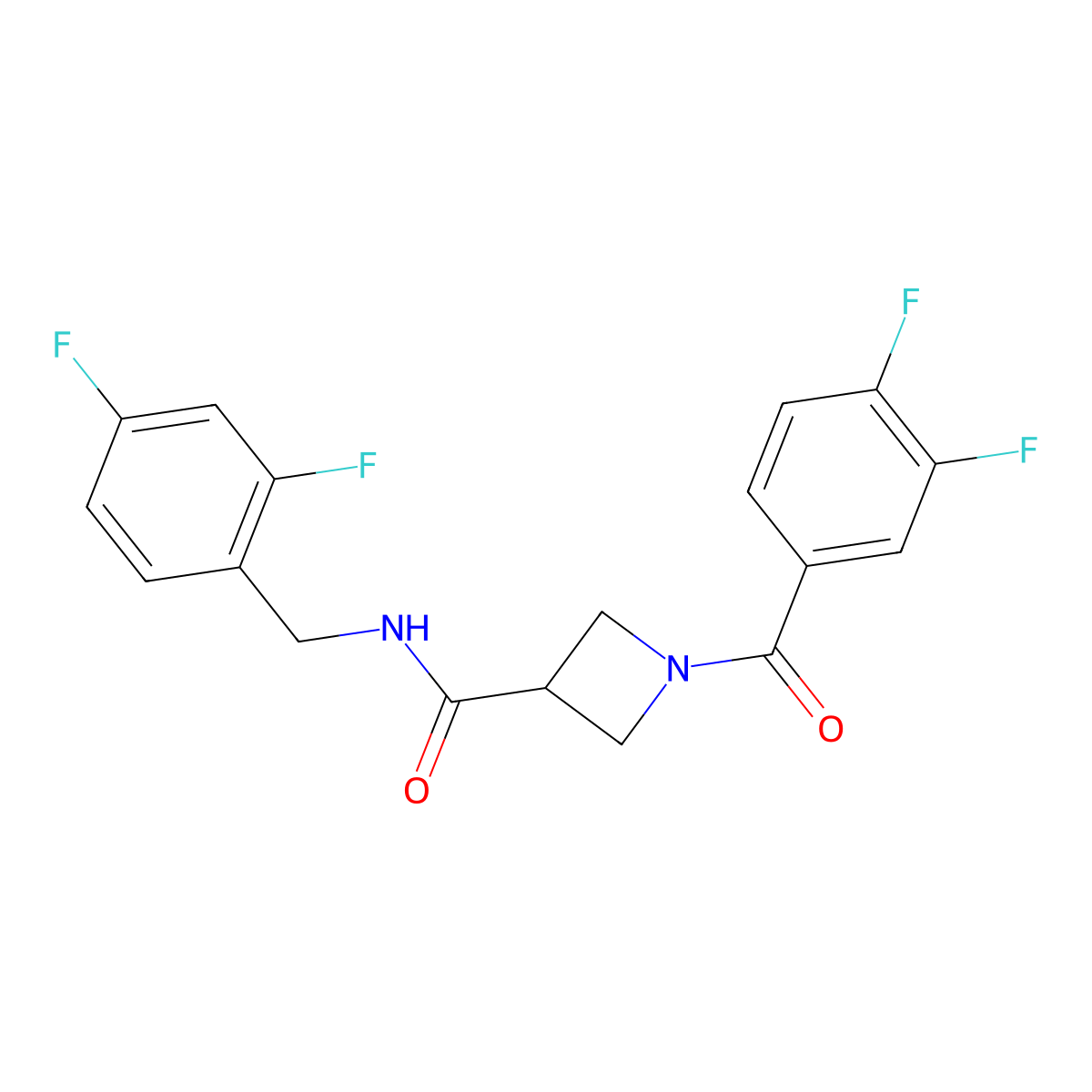 1-(3,4-difluorobenzoyl)-N-(2,4-difluorobenzyl)azetidine-3-carboxamide molecular structure, CAS 1334375-30-2