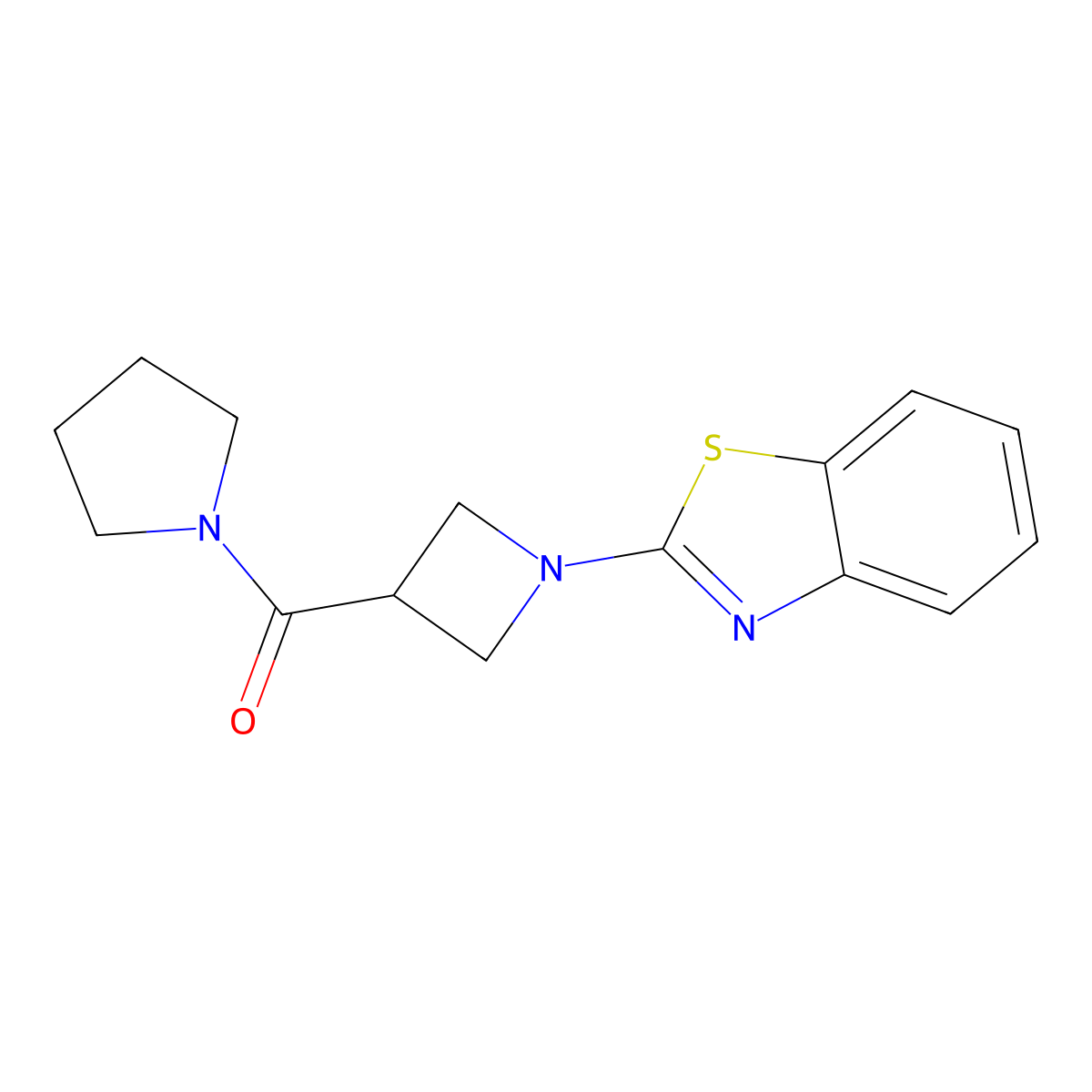 (1-(Benzo[d]thiazol-2-yl)azetidin-3-yl)(pyrrolidin-1-yl)methanone molecular structure, CAS 1334375-42-6