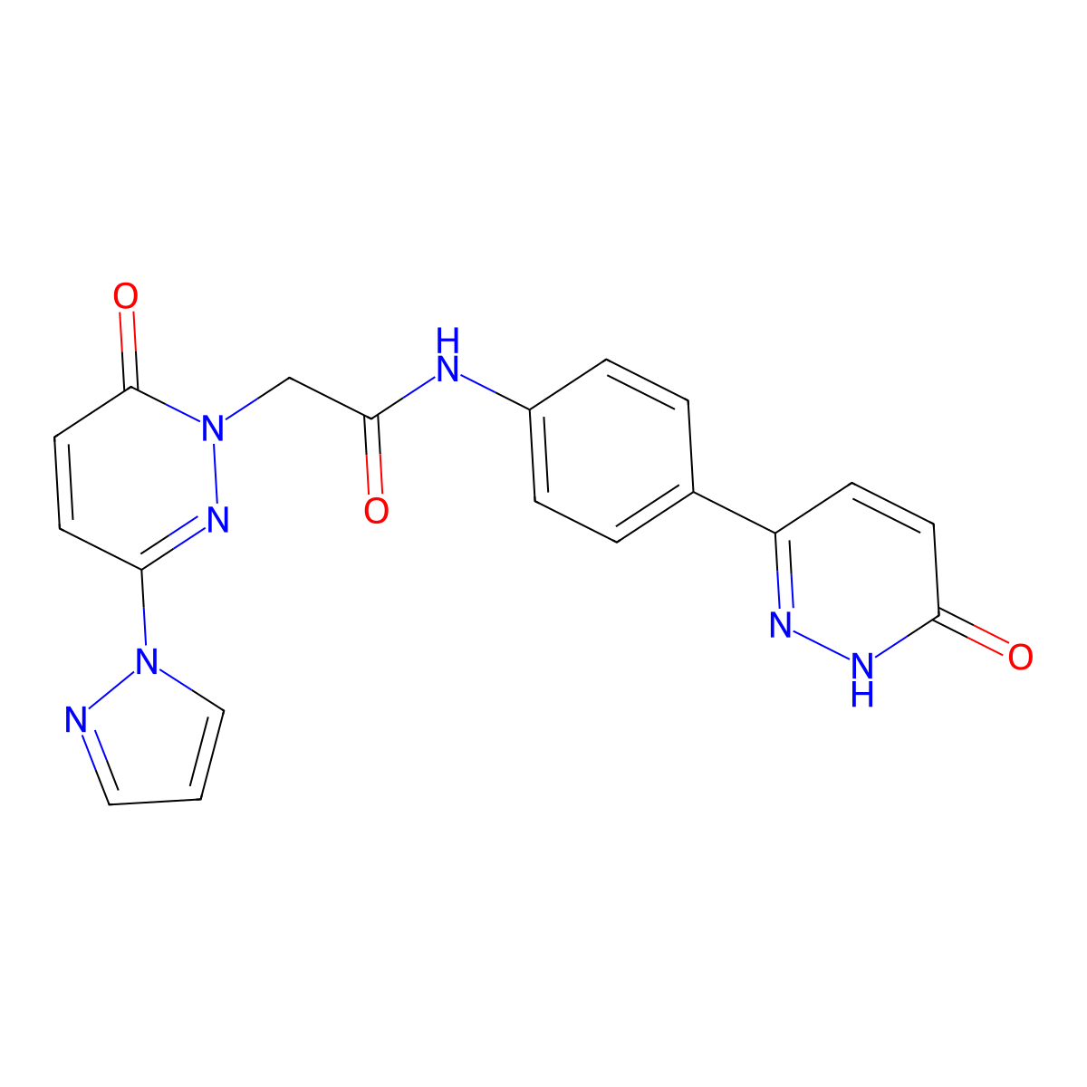 N-(4-(6-hydroxypyridazin-3-yl)phenyl)-2-(6-oxo-3-(1H-pyrazol-1-yl)pyridazin-1(6H)-yl)acetamide molecular structure, CAS 1334375-77-7
