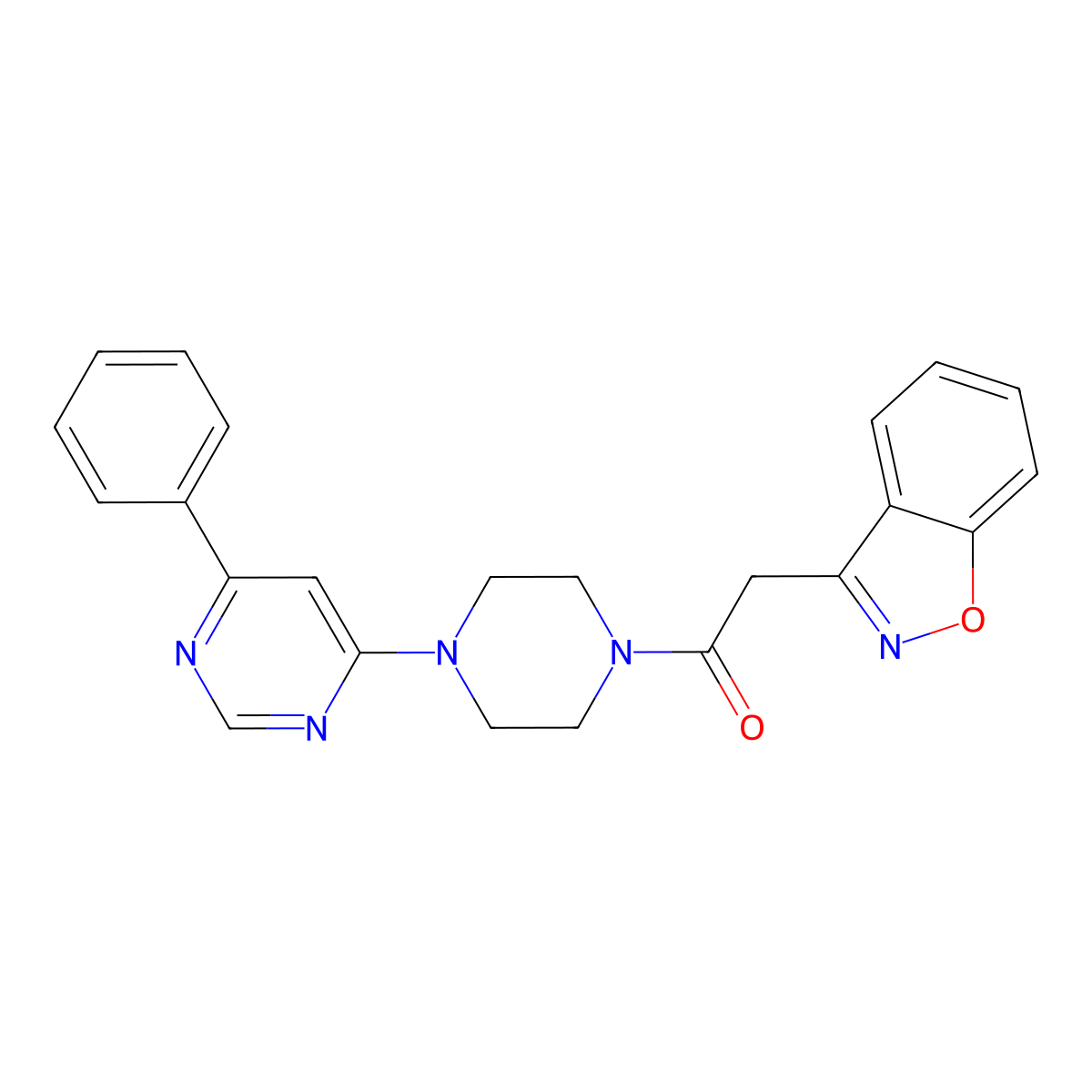 2-(Benzo[d]isoxazol-3-yl)-1-(4-(6-phenylpyrimidin-4-yl)piperazin-1-yl)ethanone molecular structure, CAS 1334375-86-8