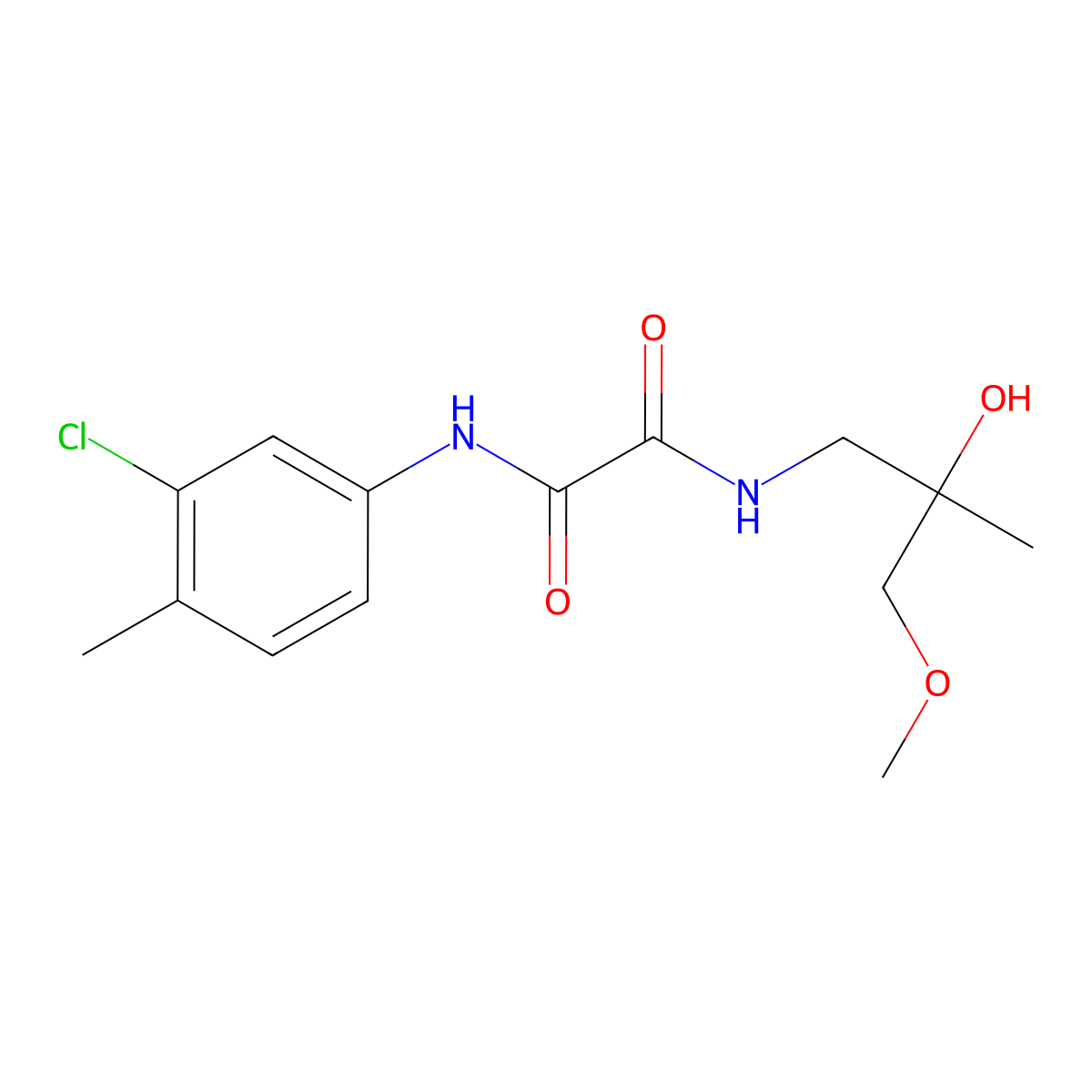 N1-(3-chloro-4-methylphenyl)-N2-(2-hydroxy-3-methoxy-2-methylpropyl)oxalamide molecular structure, CAS 1334376-25-8