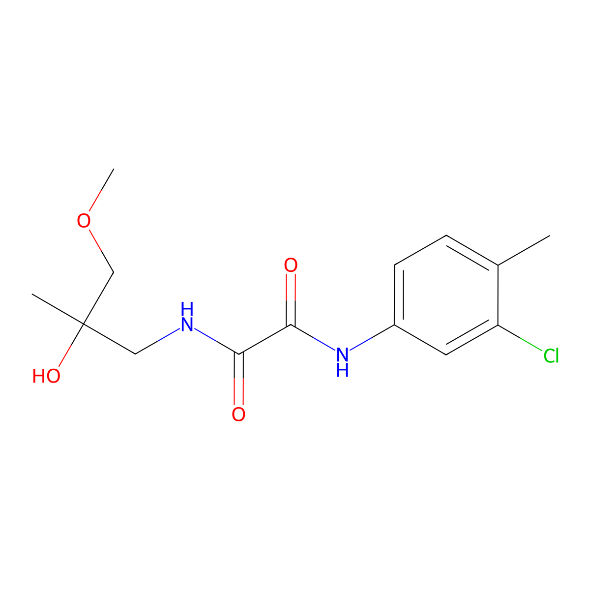 N1-(3-chloro-4-methylphenyl)-N2-(2-hydroxy-3-methoxy-2-methylpropyl)oxalamide molecular structure, CAS 1334376-25-8