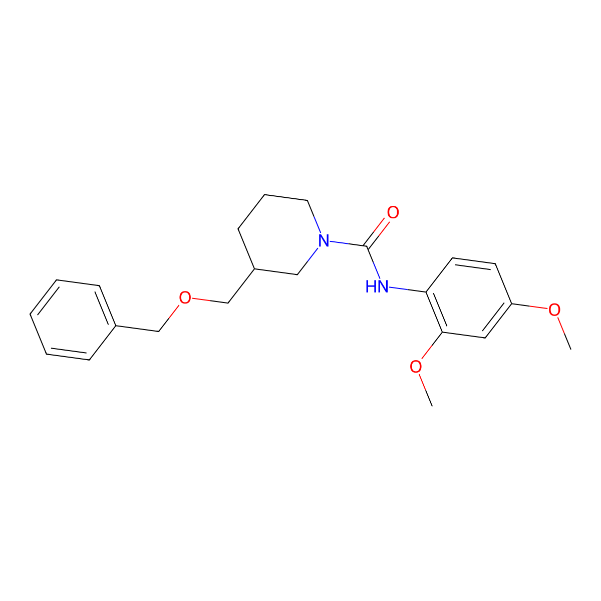 3-((benzyloxy)methyl)-N-(2,4-dimethoxyphenyl)piperidine-1-carboxamide molecular structure, CAS 1334376-30-5