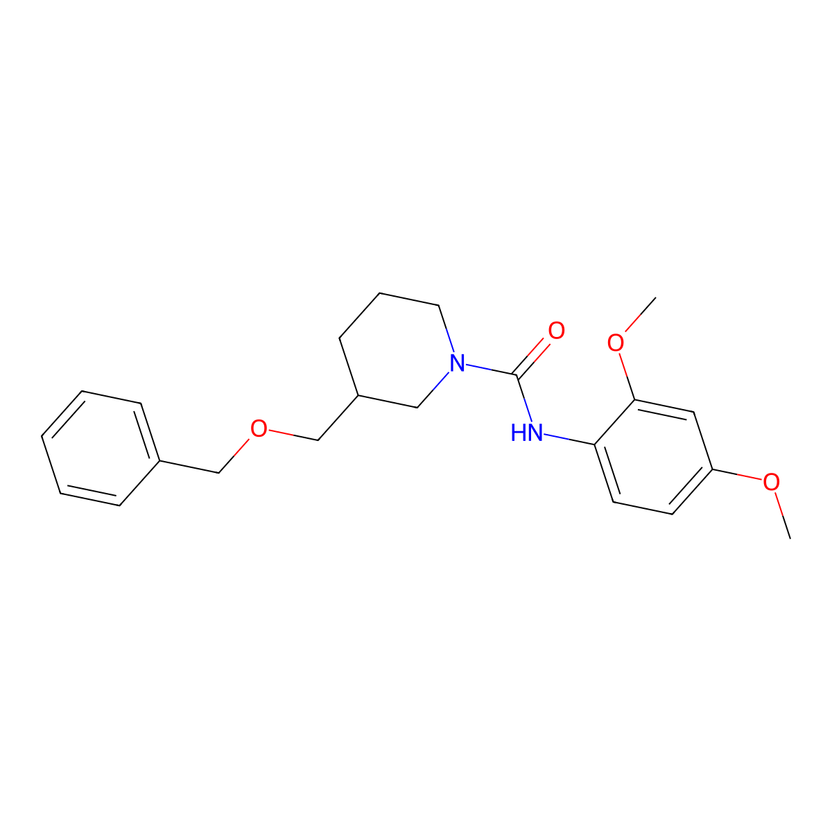 3-((benzyloxy)methyl)-N-(2,4-dimethoxyphenyl)piperidine-1-carboxamide molecular structure, CAS 1334376-30-5