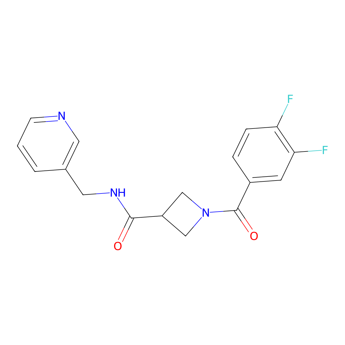 1-(3,4-difluorobenzoyl)-N-(pyridin-3-ylmethyl)azetidine-3-carboxamide molecular structure, CAS 1334376-33-8