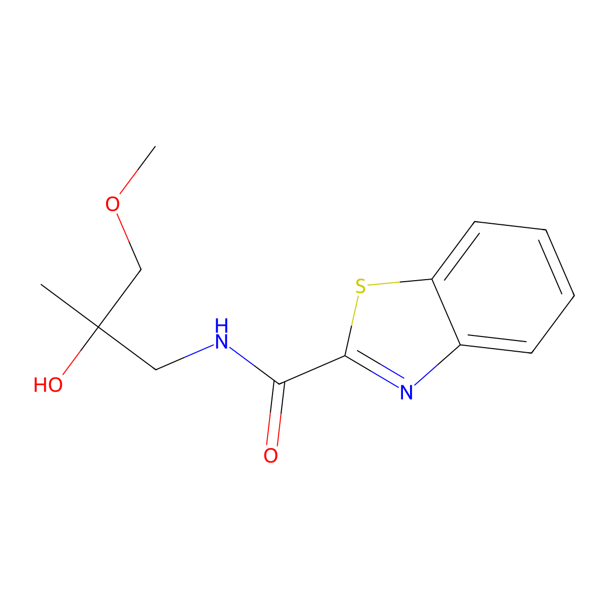 N-(2-hydroxy-3-methoxy-2-methylpropyl)benzo[d]thiazole-2-carboxamide molecular structure, CAS 1334376-50-9