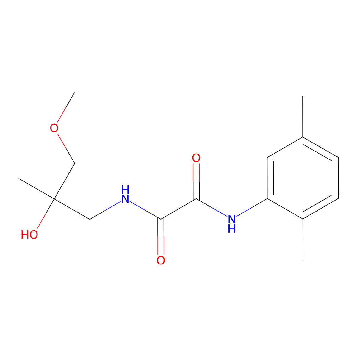 N'-(2,5-dimethylphenyl)-N-(2-hydroxy-3-methoxy-2-methylpropyl)ethanediamide molecular structure, CAS 1334376-53-2
