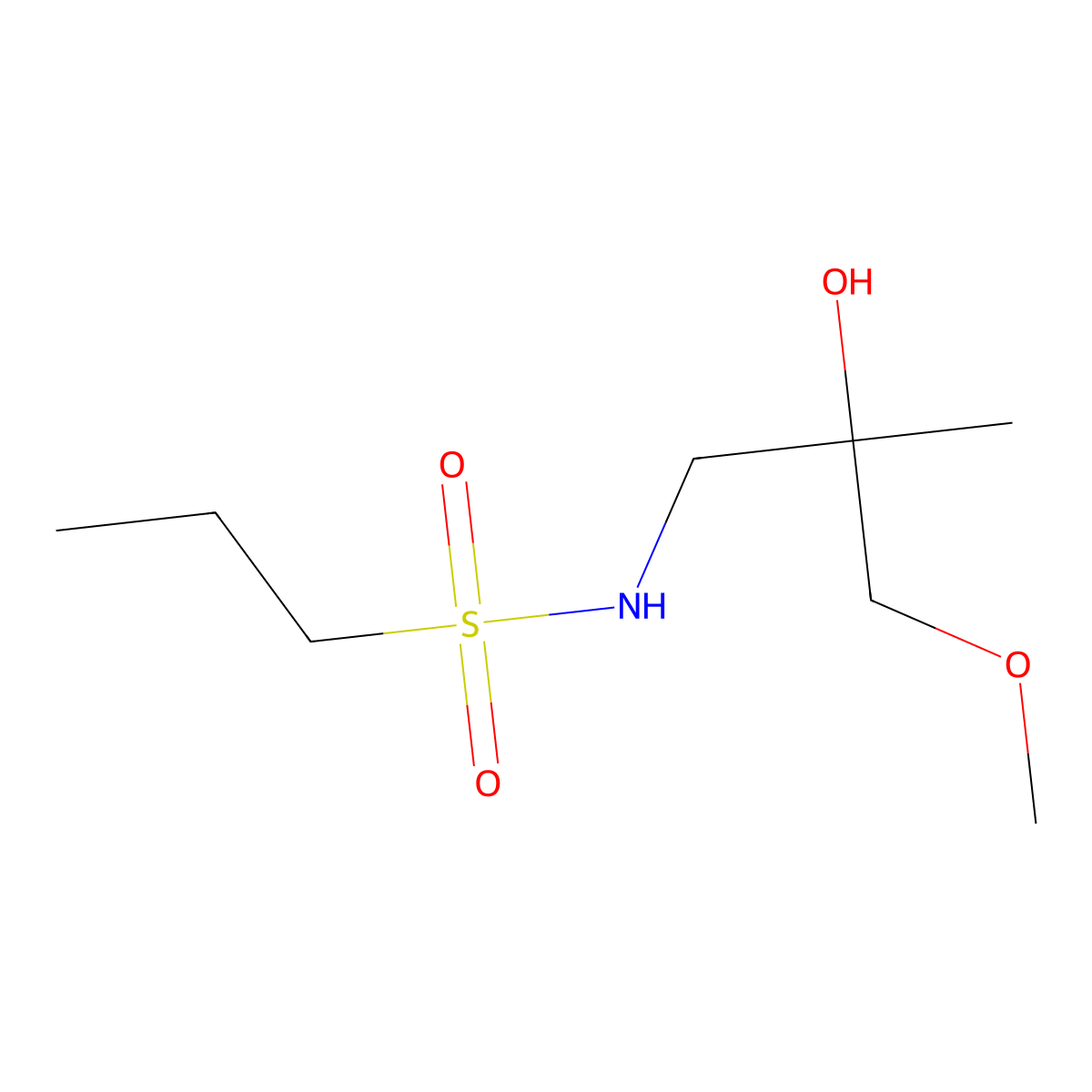 N-(2-hydroxy-3-methoxy-2-methylpropyl)propane-1-sulfonamide molecular structure, CAS 1334376-54-3