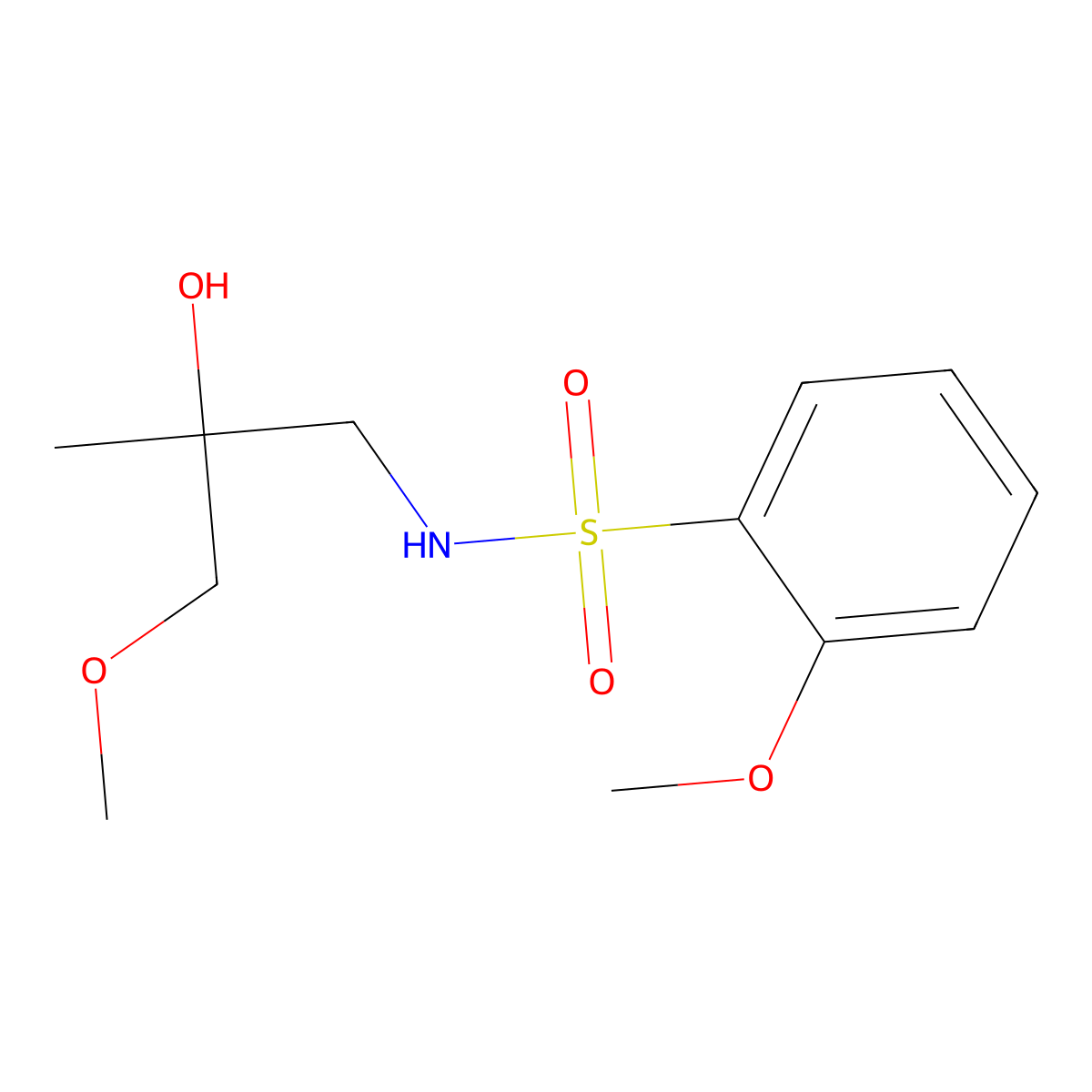 N-(2-hydroxy-3-methoxy-2-methylpropyl)-2-methoxybenzenesulfonamide molecular structure, CAS 1334376-55-4