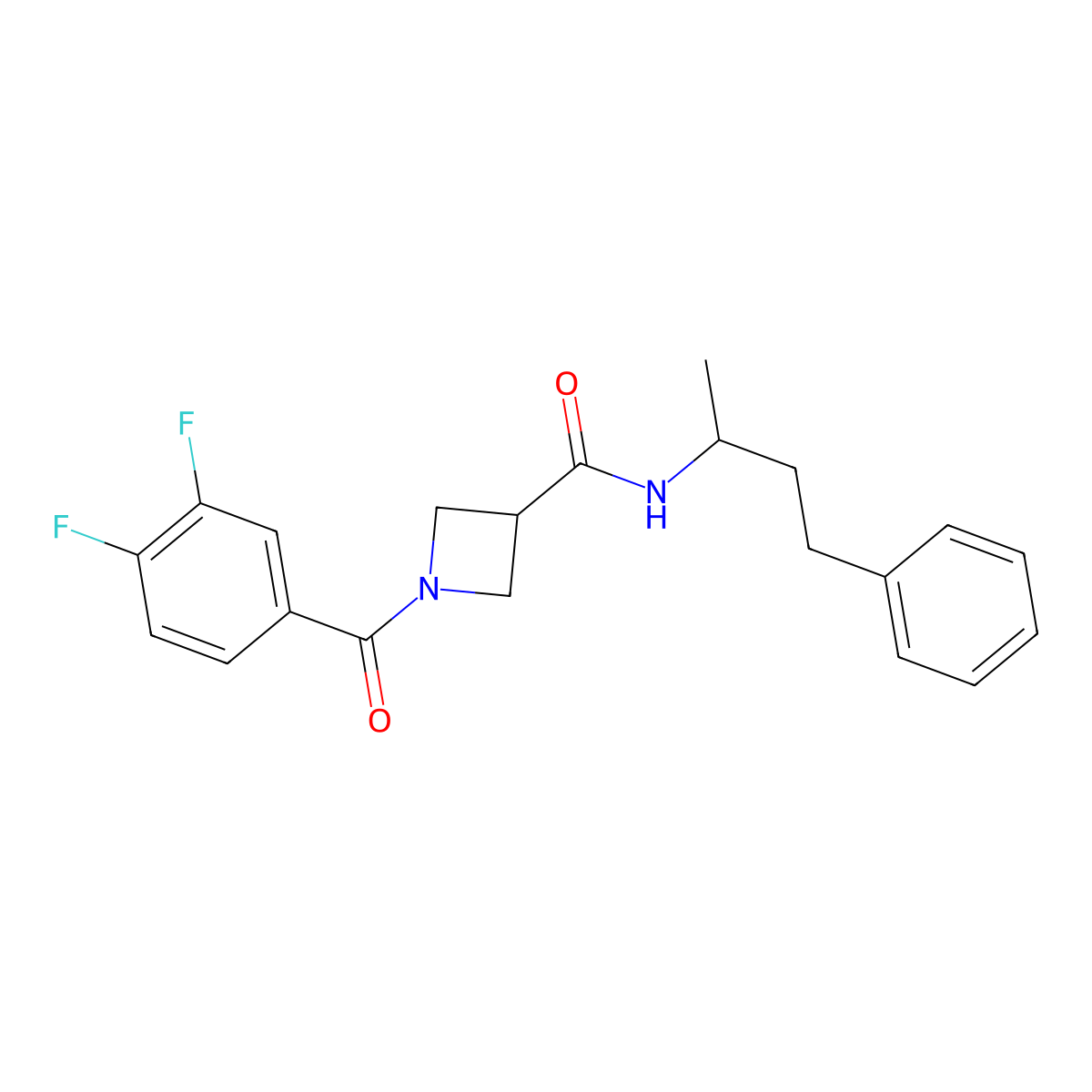 1-(3,4-difluorobenzoyl)-N-(4-phenylbutan-2-yl)azetidine-3-carboxamide molecular structure, CAS 1334376-61-2