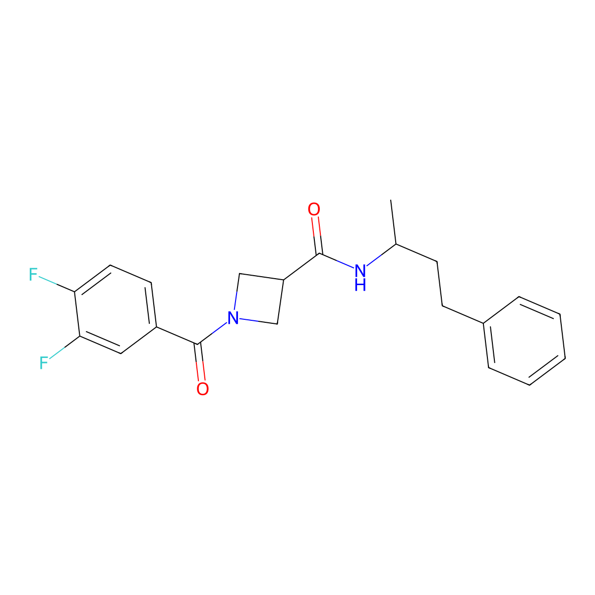1-(3,4-difluorobenzoyl)-N-(4-phenylbutan-2-yl)azetidine-3-carboxamide molecular structure, CAS 1334376-61-2