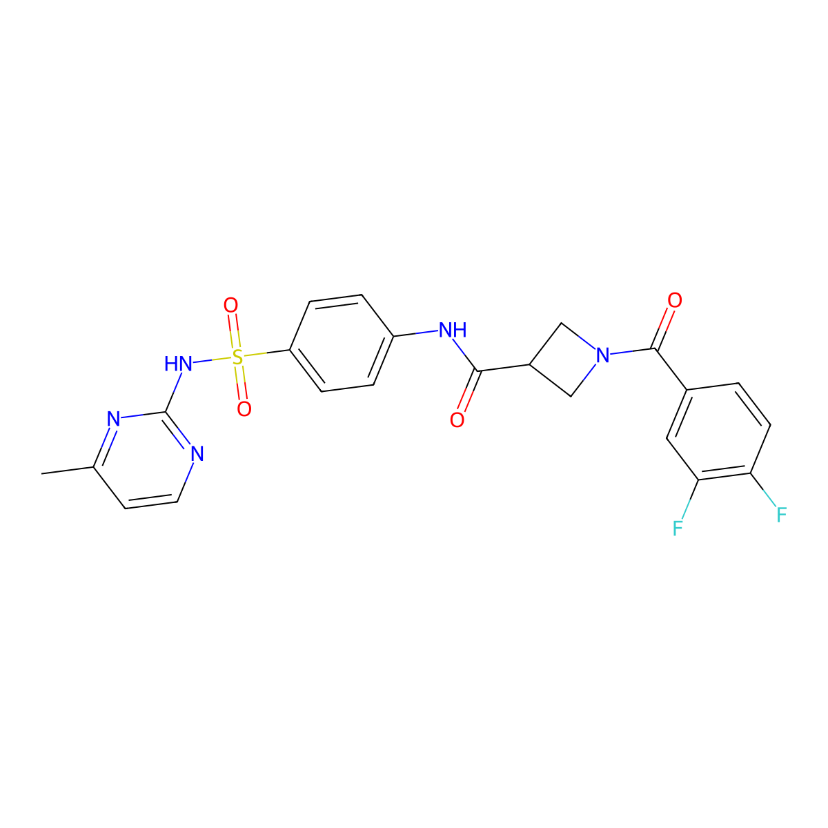 1-(3,4-difluorobenzoyl)-N-{4-[(4-methylpyrimidin-2-yl)sulfamoyl]phenyl}azetidine-3-carboxamide molecular structure, CAS 1334376-63-4