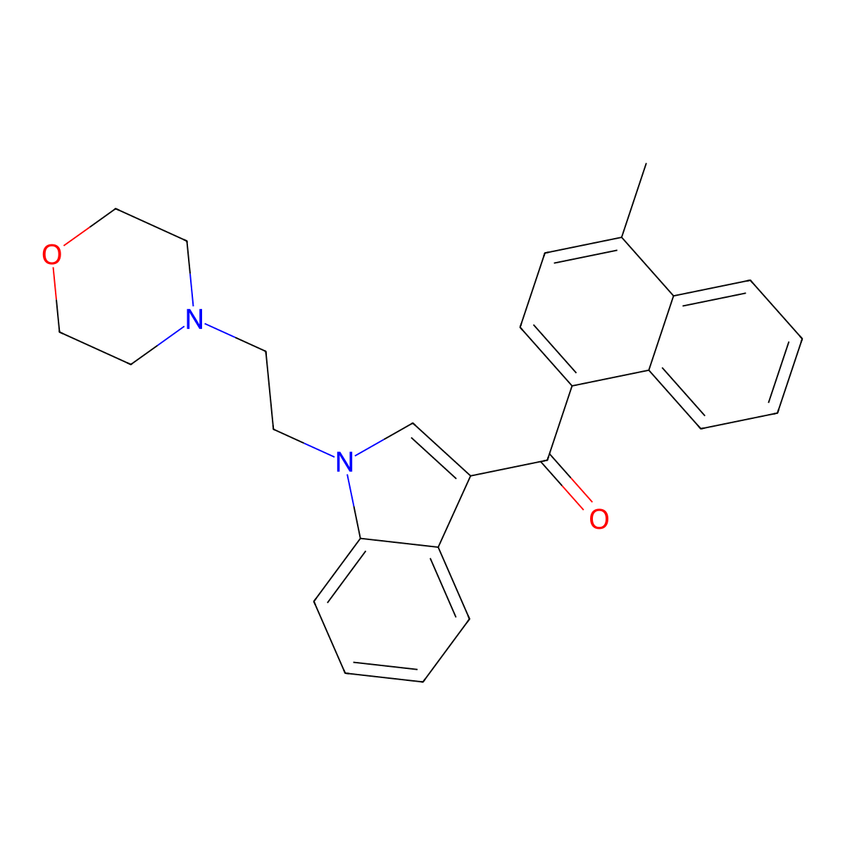 (1-(2-Morpholin-4-ylethyl)indol-3-yl)-4-methylnaphthalen-1-ylmethanone molecular structure, CAS 133438-58-1