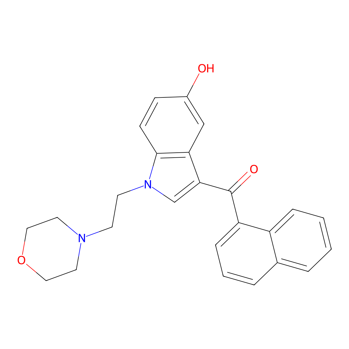 JWH 200 5-hydroxyindole metabolite molecular structure, CAS 133438-72-9