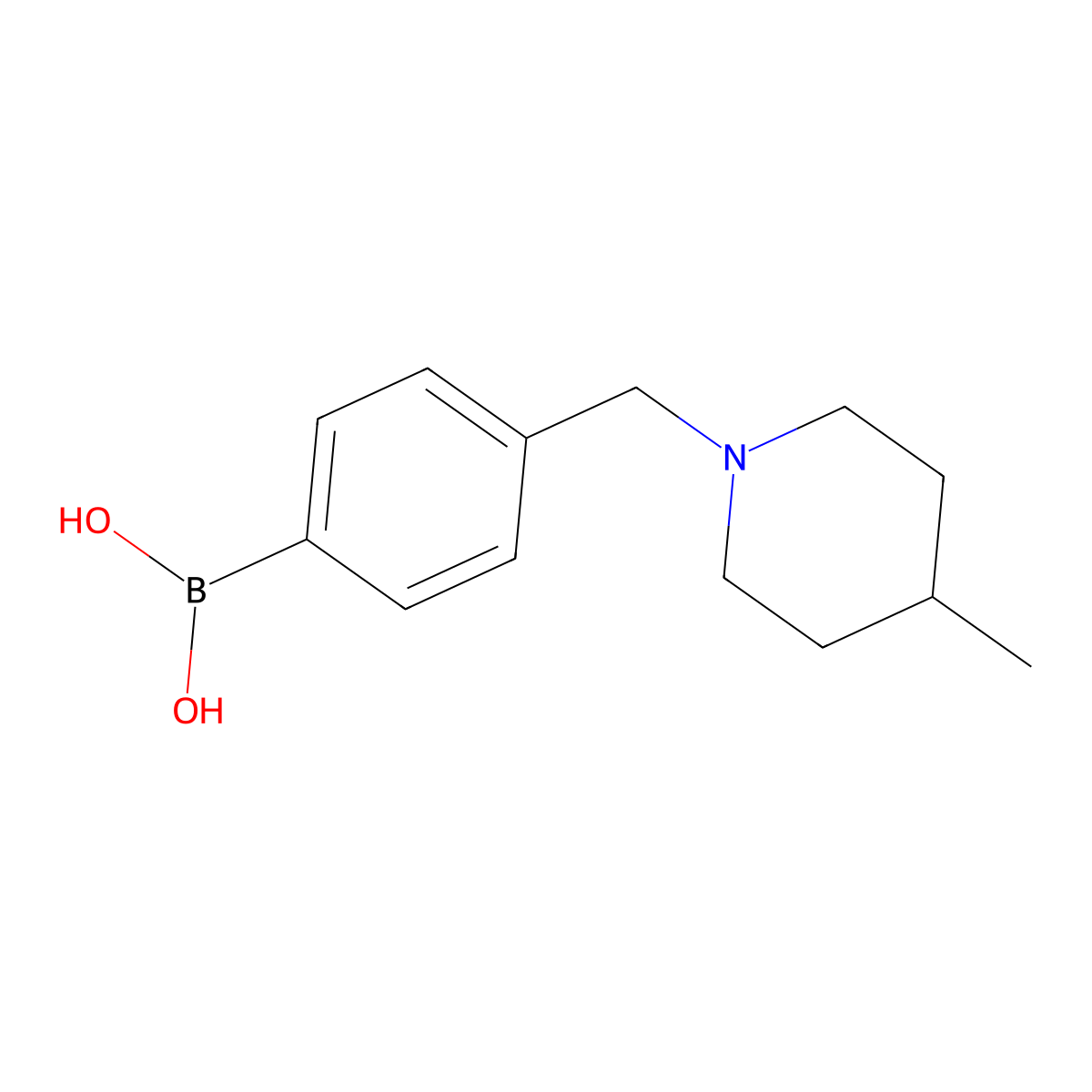 4-((4-Methylpiperidin-1-yl)methyl)phenylboronic acid molecular structure, CAS 1334399-66-4