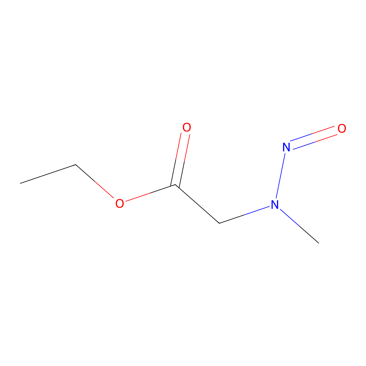 Ethyl 2-(methylnitrosoamino)acetate molecular structure, CAS 13344-50-8