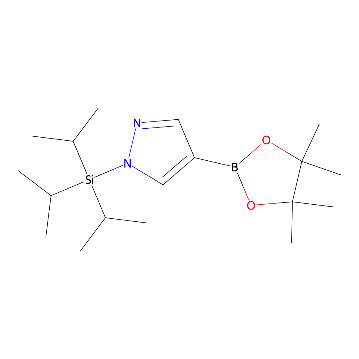4-(4,4,5,5-Tetramethyl-1,3,2-dioxaborolan-2-yl)-1-(triisopropylsilyl)-1H-pyrazole molecular structure, CAS 1334400-08-6