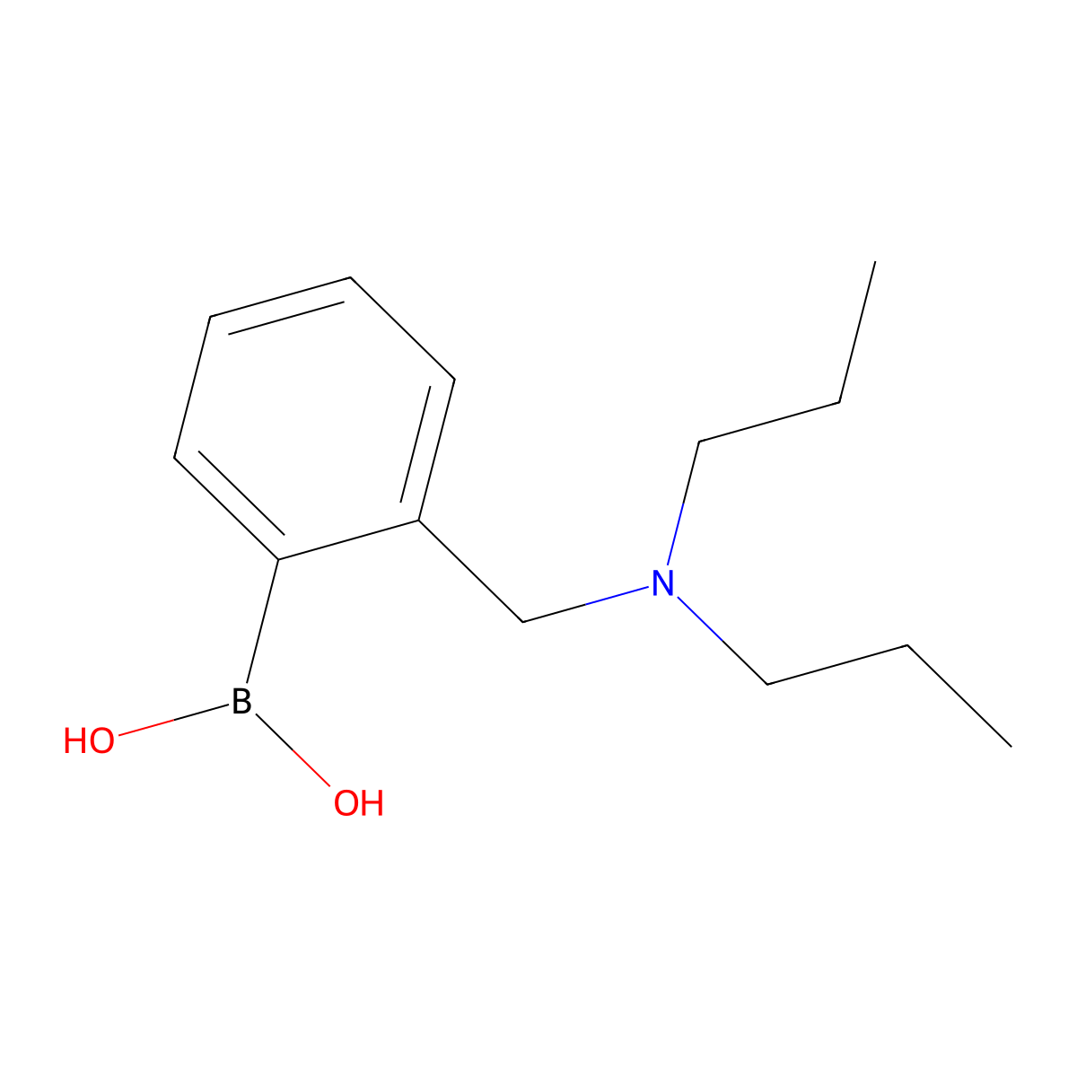 (2-((Dipropylamino)methyl)phenyl)boronic acid molecular structure, CAS 1334401-41-0